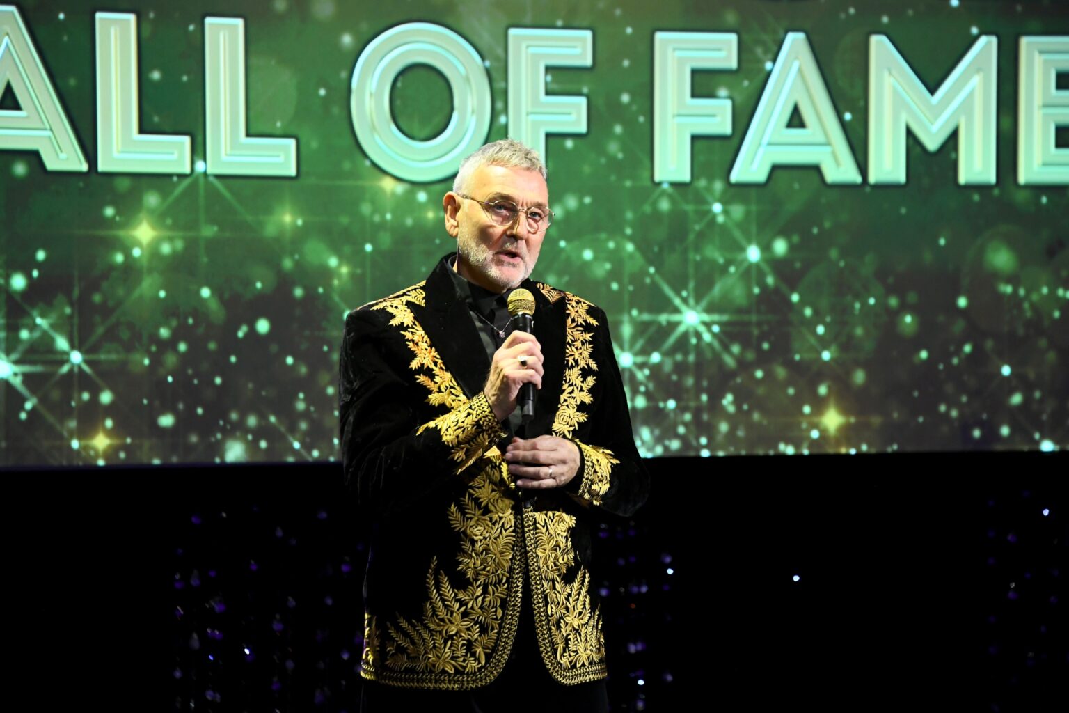 CULVER CITY, CALIFORNIA - DECEMBER 03: Jeff Thacker speaks onstage during the inaugural Dance Hall of Fame ceremony honoring the most influential artists in dance history at Glorya Kaufman Community Center on December 03, 2025 in Culver City, California. (Photo by Alberto E. Rodriguez/Getty Images for Dance Hall of Fame)