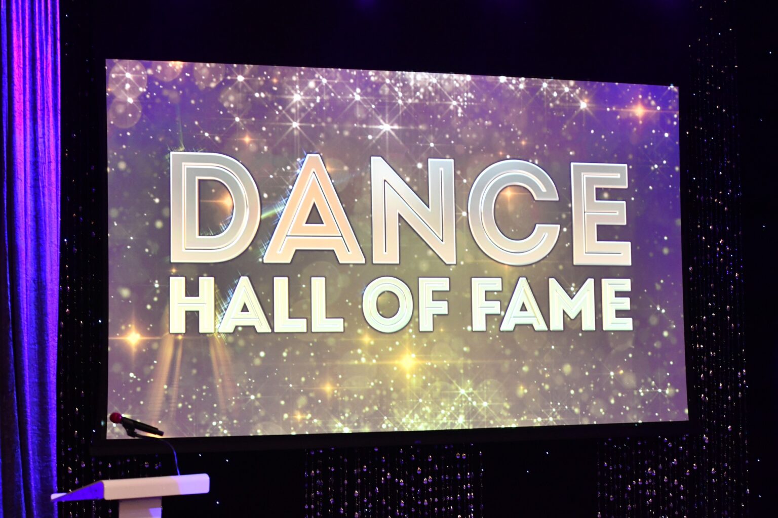 CULVER CITY, CALIFORNIA - DECEMBER 03: A view of the stage during the inaugural Dance Hall of Fame ceremony honoring the most influential artists in dance history at Glorya Kaufman Community Center on December 03, 2025 in Culver City, California. (Photo by Alberto E. Rodriguez/Getty Images for Dance Hall of Fame)