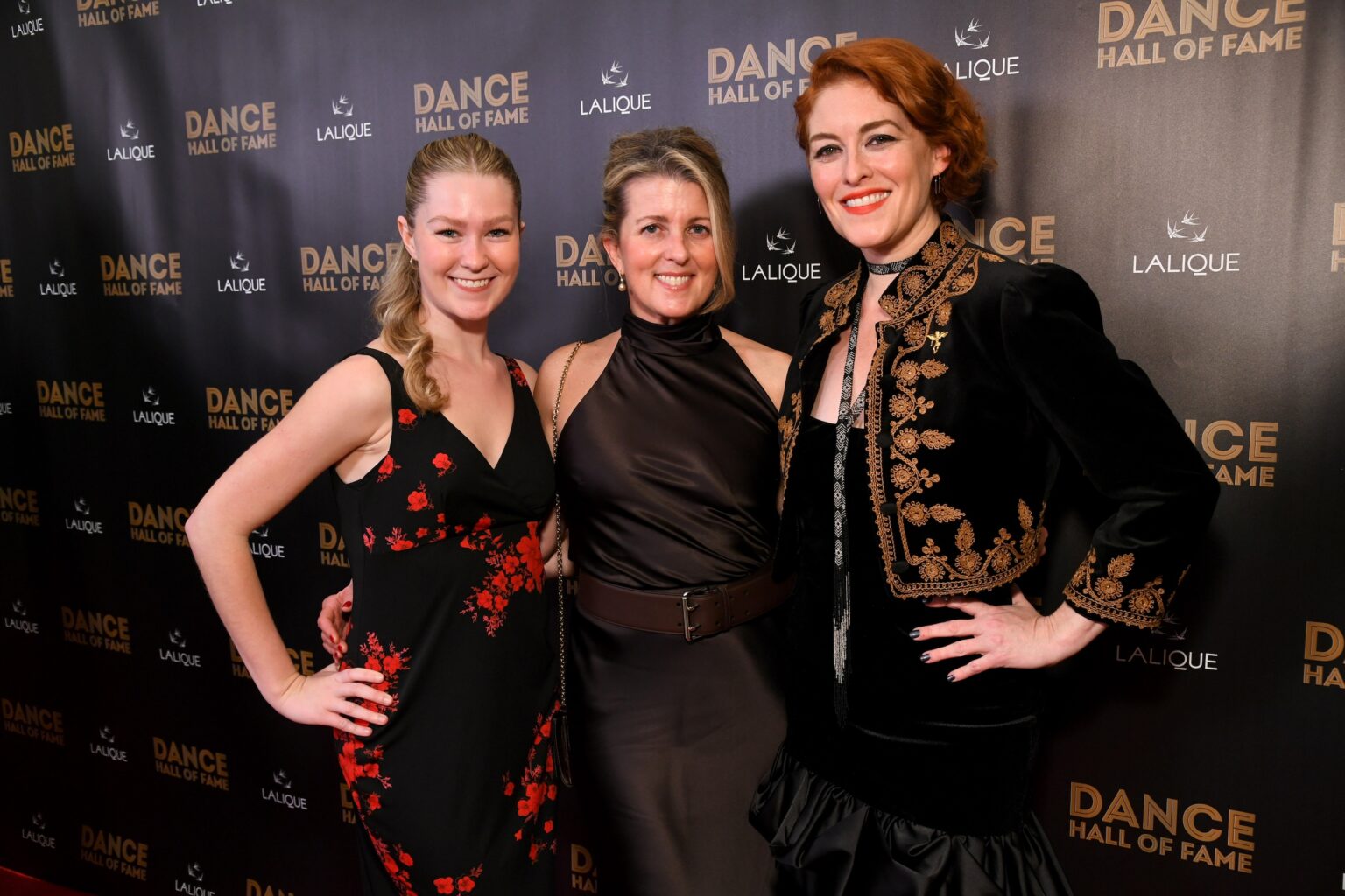 CULVER CITY, CALIFORNIA - DECEMBER 03: Guest, Laurie Kanyok and Dylis Croman attend the inaugural Dance Hall of Fame ceremony honoring the most influential artists in dance history at Glorya Kaufman Community Center on December 03, 2025 in Culver City, California. (Photo by Alberto E. Rodriguez/Getty Images for Dance Hall of Fame)