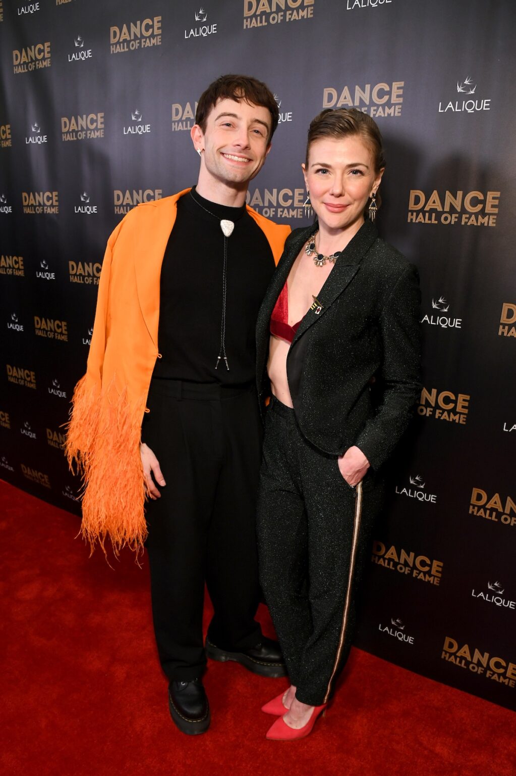 CULVER CITY, CALIFORNIA - DECEMBER 03: (L-R) Tony d'Alelio and Eliza Ohman attend the inaugural Dance Hall of Fame ceremony honoring the most influential artists in dance history at Glorya Kaufman Community Center on December 03, 2025 in Culver City, California. (Photo by Alberto E. Rodriguez/Getty Images for Dance Hall of Fame)