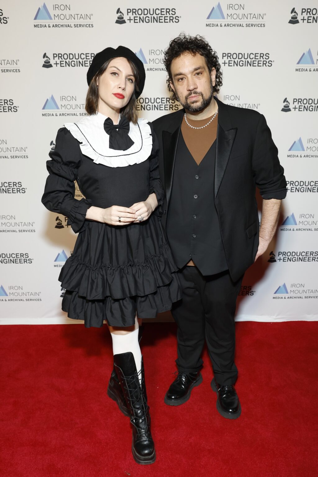 LOS ANGELES, CALIFORNIA - JANUARY 28: (L-R) Katianne Timko and Khaled Tabbara of Munnycat attend the Producers & Engineers Wing GRAMMY Week Celebration at The Preserve LA on January 28, 2026 in Los Angeles, California. (Photo by Leon Bennett/Getty Images for The Recording Academy)