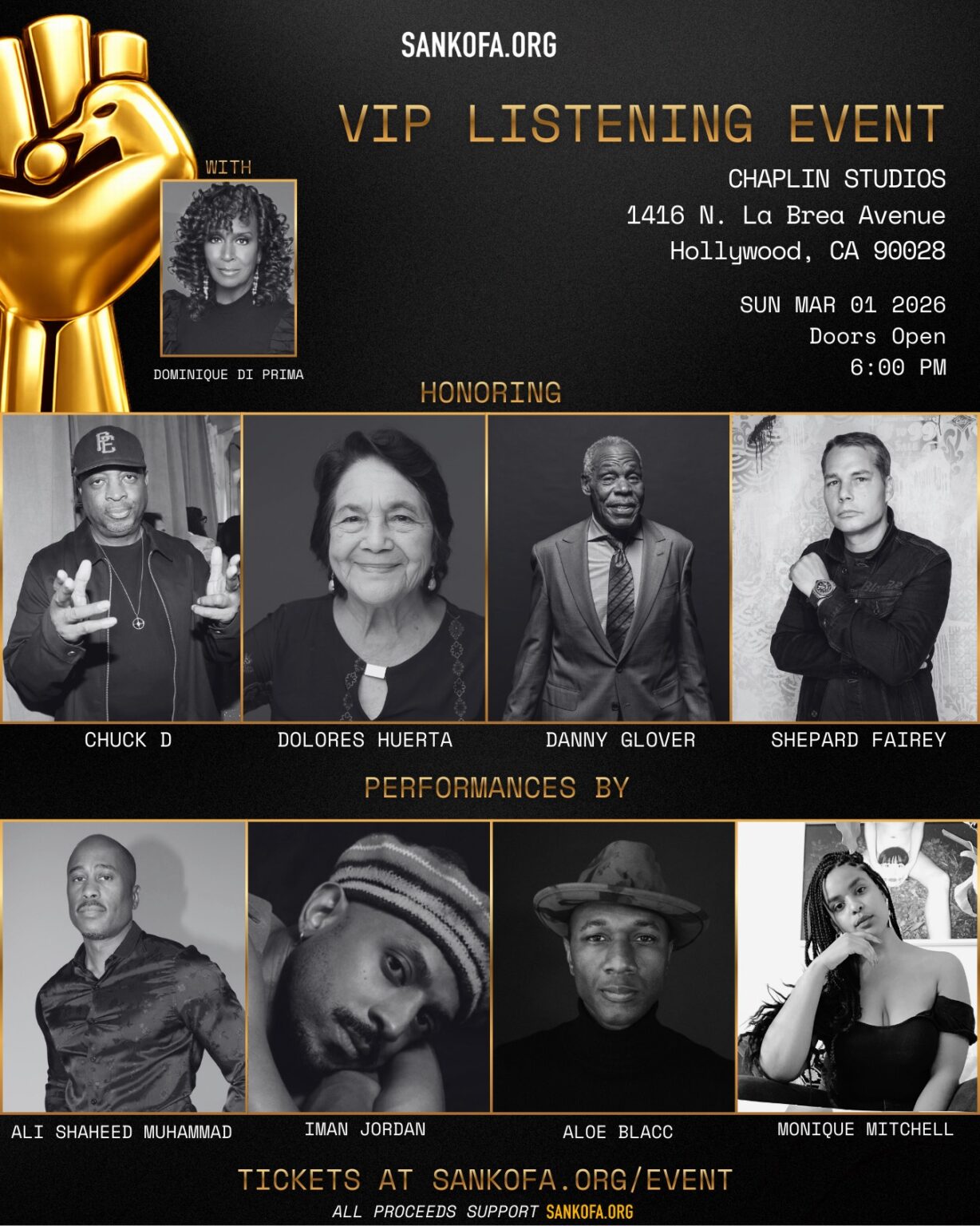 SANKOFA.ORG L.A. Fundraiser Honors Danny Glover, Dolores Huerta & Cultural Icons
