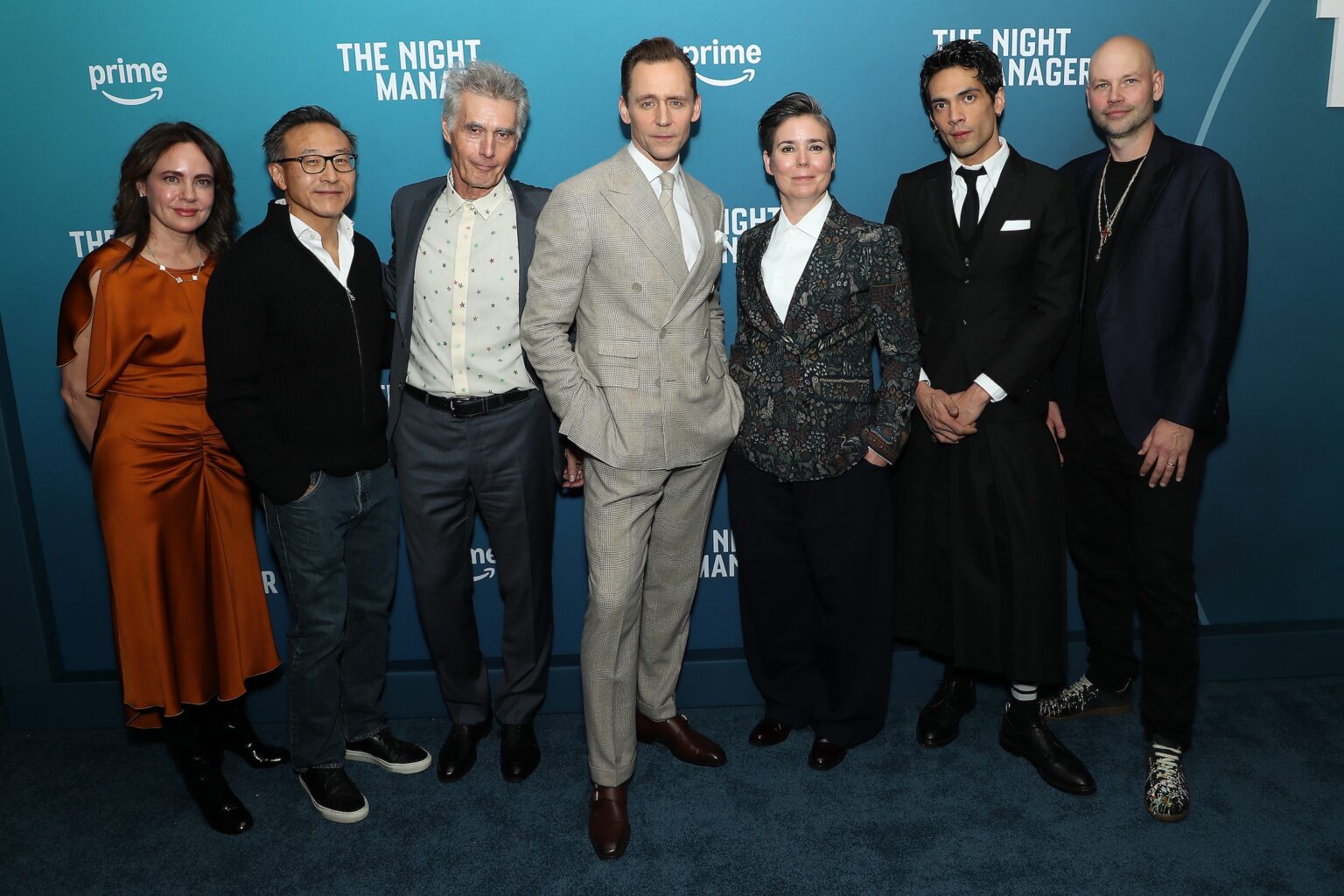 New York, New York - 1/7/26 - Michele Wolkoff, Joseph Tsai, Stephen Garrett, Tom Hiddleston, Georgi Banks-Davies (Director), Diego Calva and Chris Rice attends the Amazon MGM Studios Special Screening of “The Night Manager” in New York - PICTURED: Michele Wolkoff, Joseph Tsai, Stephen Garrett, Tom Hiddleston, Georgi Banks-Davies (Director), Diego Calva and Chris Rice - PHOTO by: Marion Curtis / StarPix - Location: Metrograph