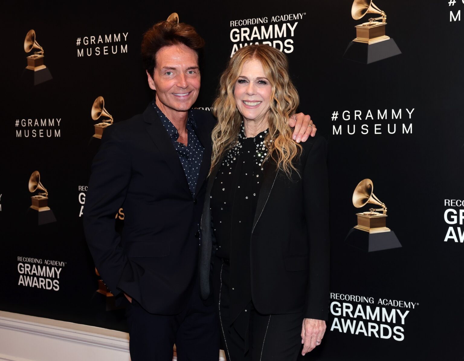LOS ANGELES, CALIFORNIA - JANUARY 27: (L-R) Richard Marx and Rita Wilson attend GRAMMY Studios Presents: Liner Notes during the 68th GRAMMY Awards at GRAMMY Museum on January 27, 2026 in Los Angeles, California. (Photo by Emma McIntyre/Getty Images for The Recording Academy)