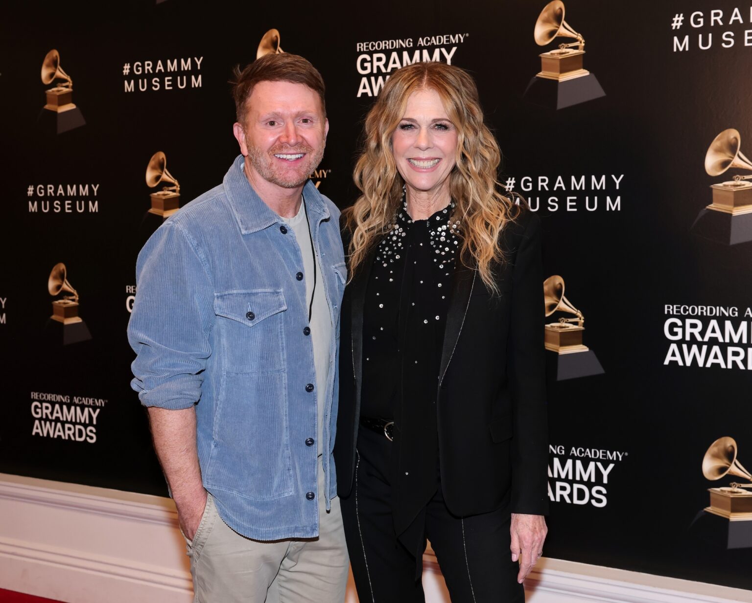LOS ANGELES, CALIFORNIA - JANUARY 27: (L-R) Shane McAnally and Rita Wilson attend GRAMMY Studios Presents: Liner Notes during the 68th GRAMMY Awards at GRAMMY Museum on January 27, 2026 in Los Angeles, California. (Photo by Emma McIntyre/Getty Images for The Recording Academy)