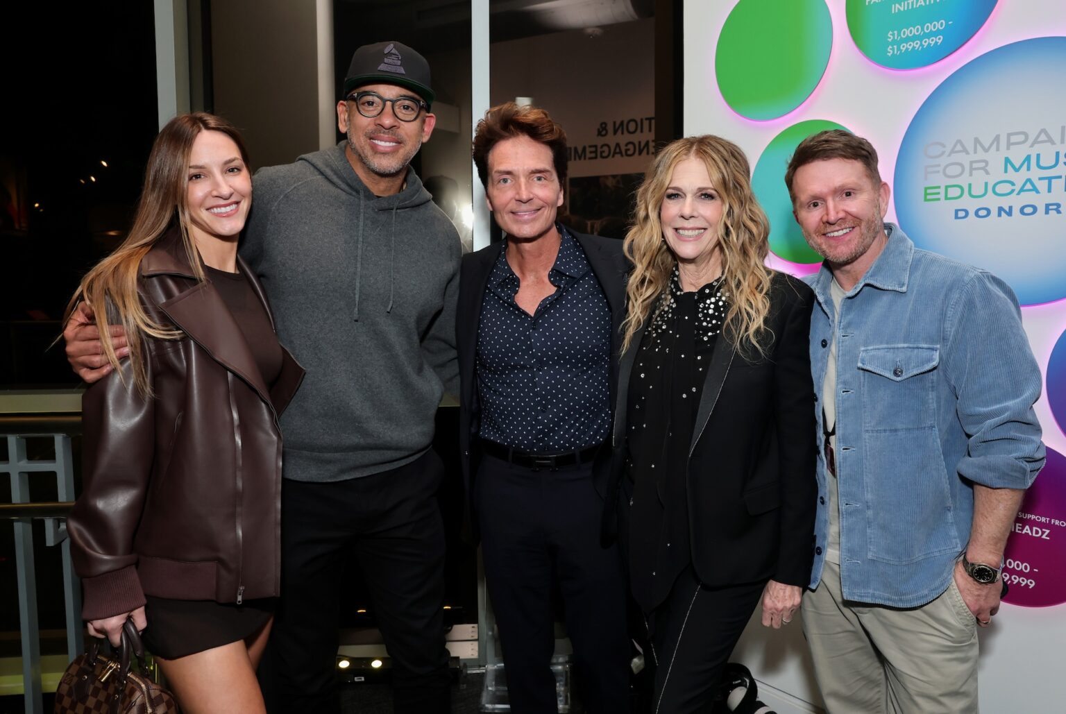 LOS ANGELES, CALIFORNIA - JANUARY 27: (L-R) Britt Mason, Harvey Mason jr., CEO, the Recording Academy, Richard Marx, Rita Wilson and Shane McAnally attend GRAMMY Studios Presents: Liner Notes during the 68th GRAMMY Awards at GRAMMY Museum on January 27, 2026 in Los Angeles, California. (Photo by Emma McIntyre/Getty Images for The Recording Academy)