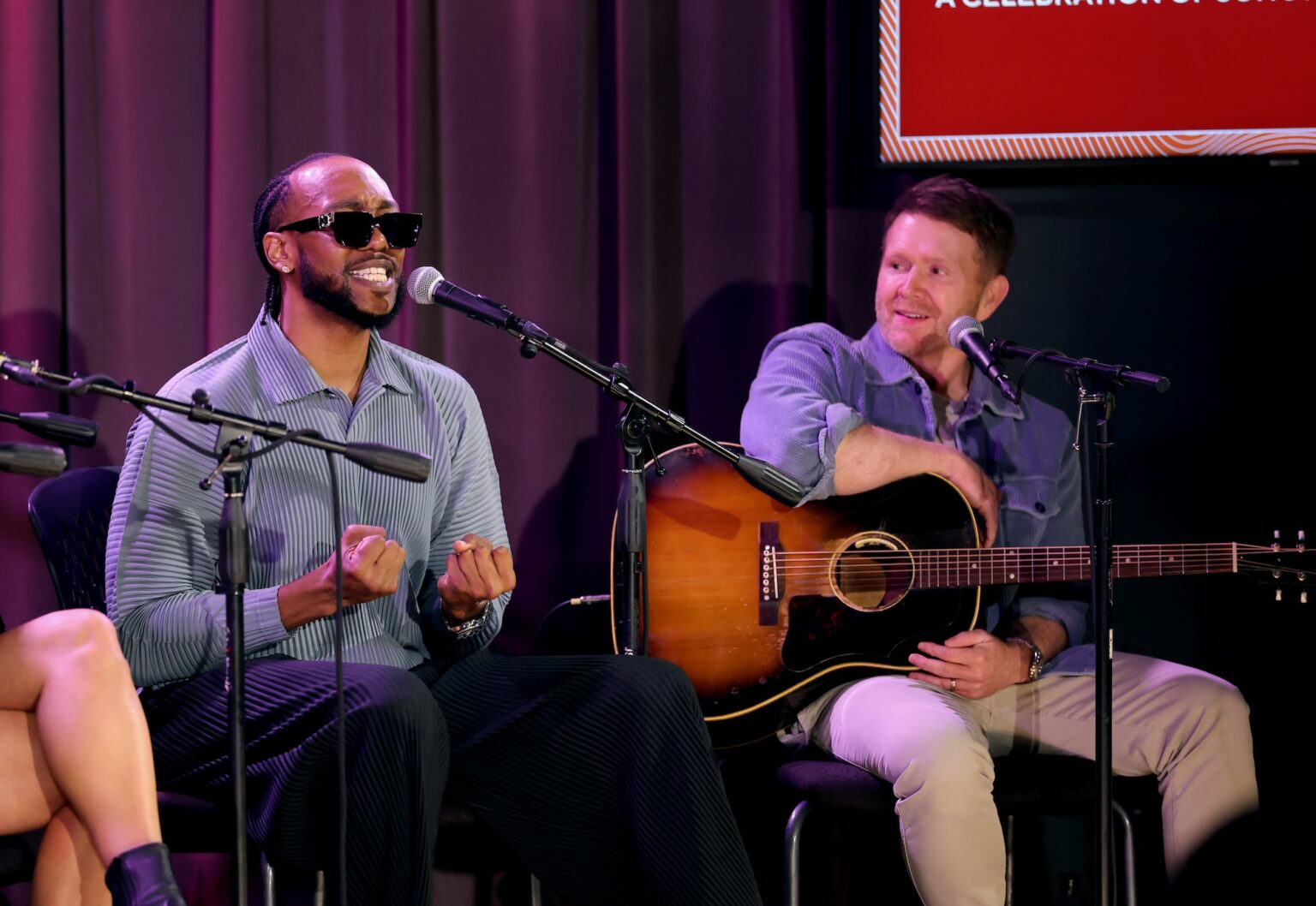 LOS ANGELES, CALIFORNIA - JANUARY 27: (L-R) Ant Clemons and Shane McAnally speak during GRAMMY Studios Presents: Liner Notes during the 68th GRAMMY Awards at GRAMMY Museum on January 27, 2026 in Los Angeles, California. (Photo by Kevin Winter/Getty Images for The Recording Academy)