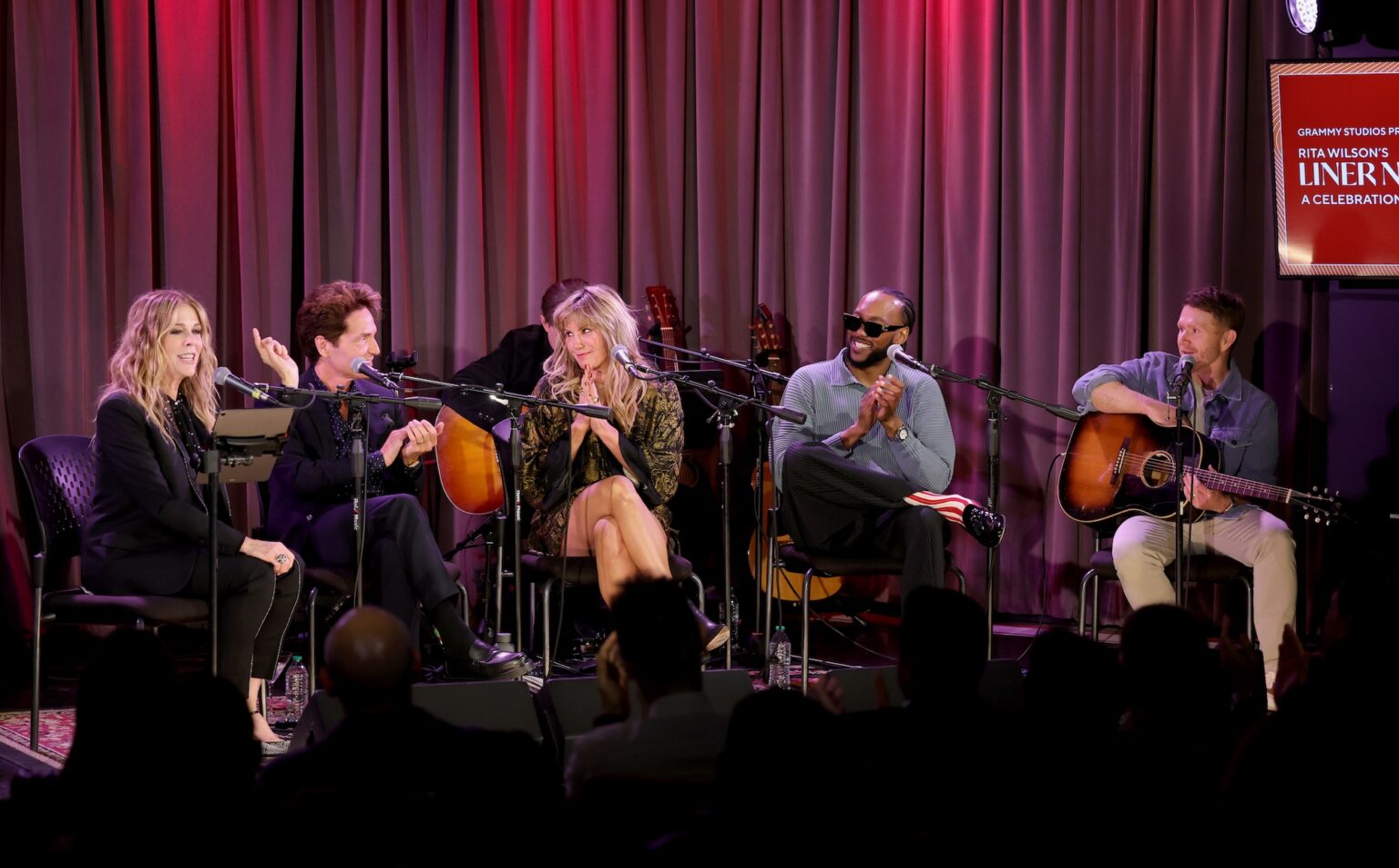 LOS ANGELES, CALIFORNIA - JANUARY 27: (L-R) Rita Wilson, Richard Marx, Grace Potter, Ant Clemons, and Shane McAnally speak during GRAMMY Studios Presents: Liner Notes during the 68th GRAMMY Awards at GRAMMY Museum on January 27, 2026 in Los Angeles, California. (Photo by Kevin Winter/Getty Images for The Recording Academy)