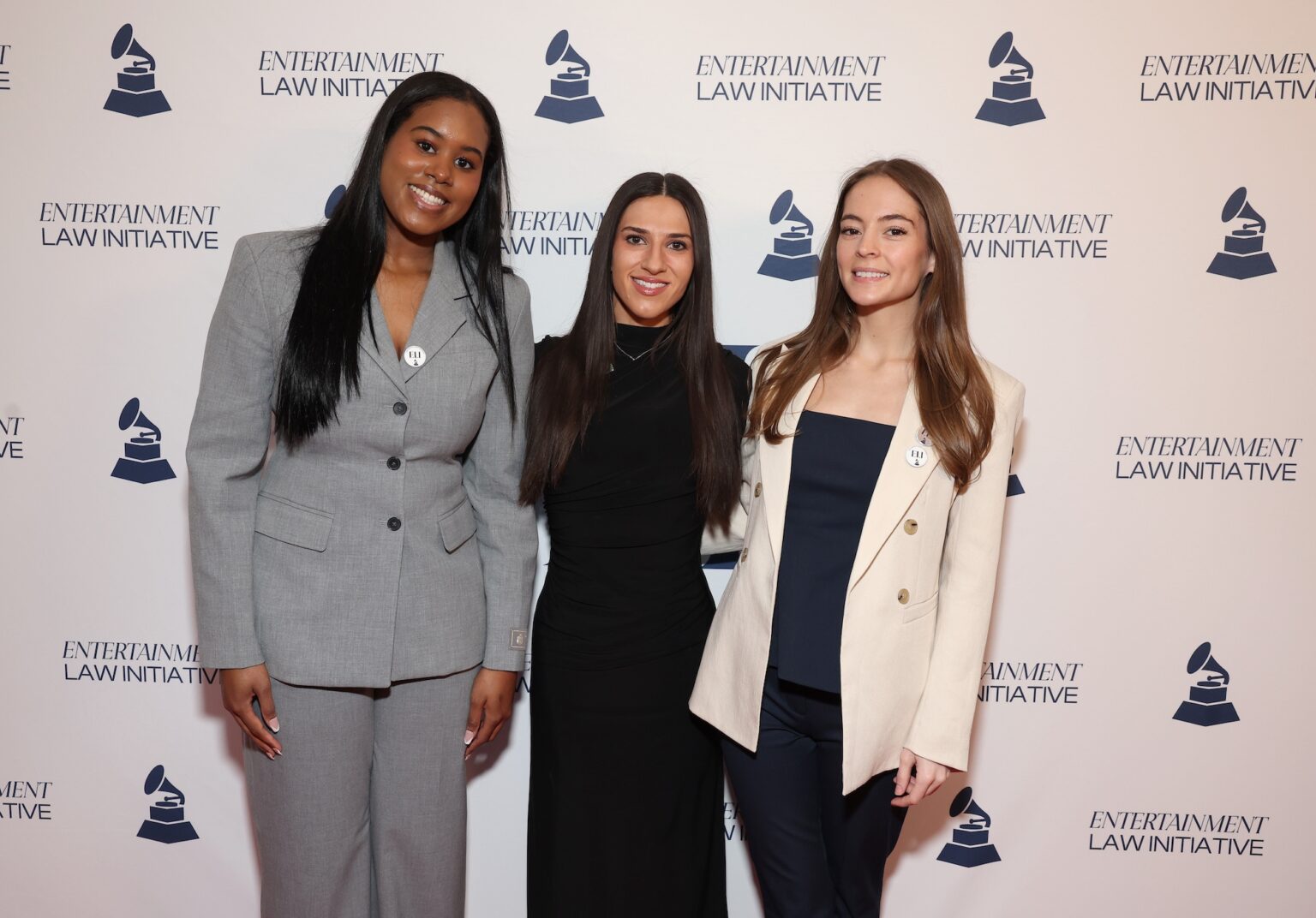 LOS ANGELES, CALIFORNIA - JANUARY 30: (L-R) Angelina Craig, Melanie Sallis and Olivia McHenry attend the 68th GRAMMY Awards - 28th Annual Entertainment Law Initiative Luncheon on January 30, 2026 in Los Angeles, California. (Photo by Jesse Grant/Getty Images for The Recording Academy)