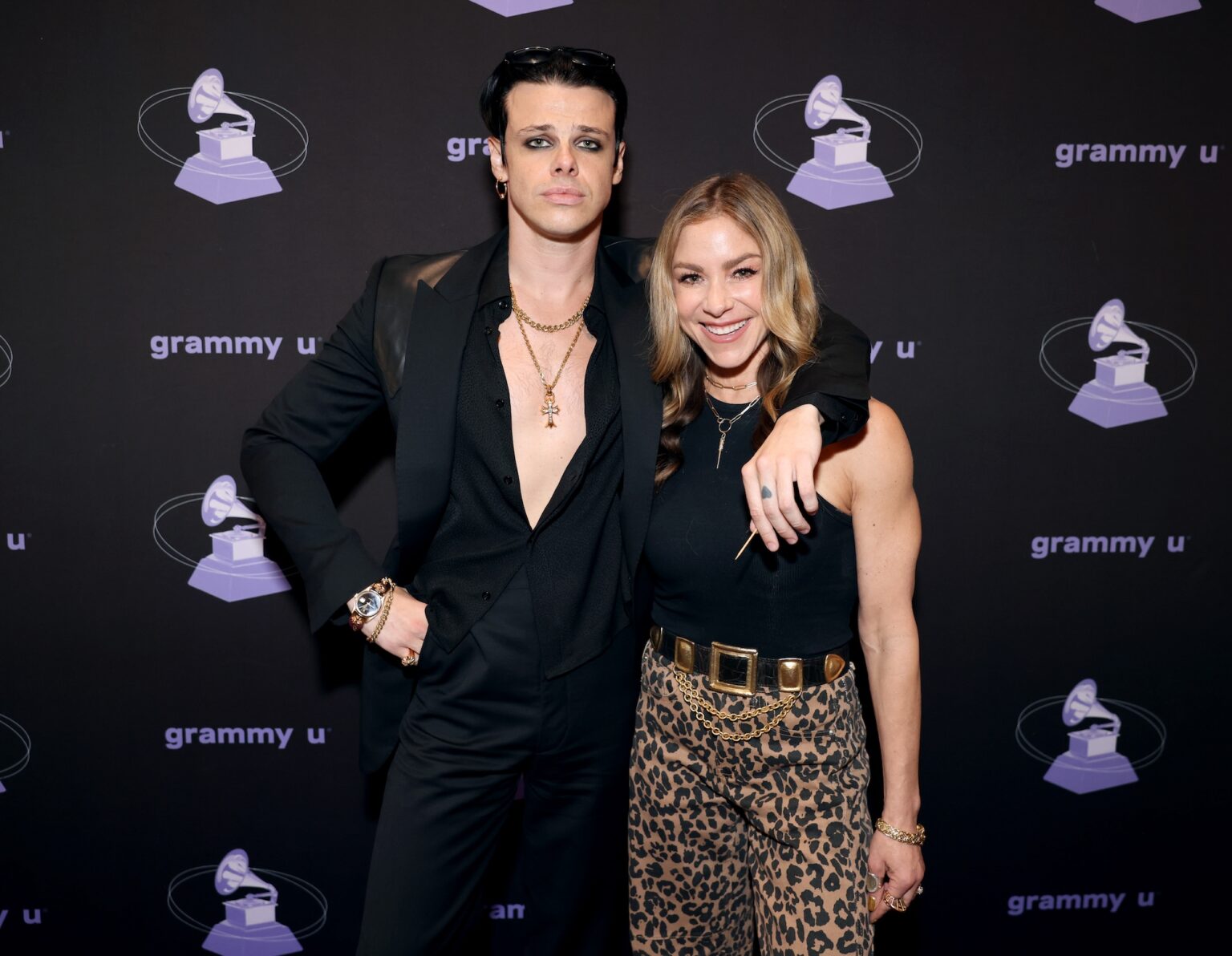 LOS ANGELES, CALIFORNIA - JANUARY 30: (L-R) Yungblud and Allison Hagendorf attend the GRAMMY U Masterclass during the 68th GRAMMY Awards at Rolling Greens on January 30, 2026 in Los Angeles, California. (Photo by Anna Webber/Getty Images for The Rceording Academy)