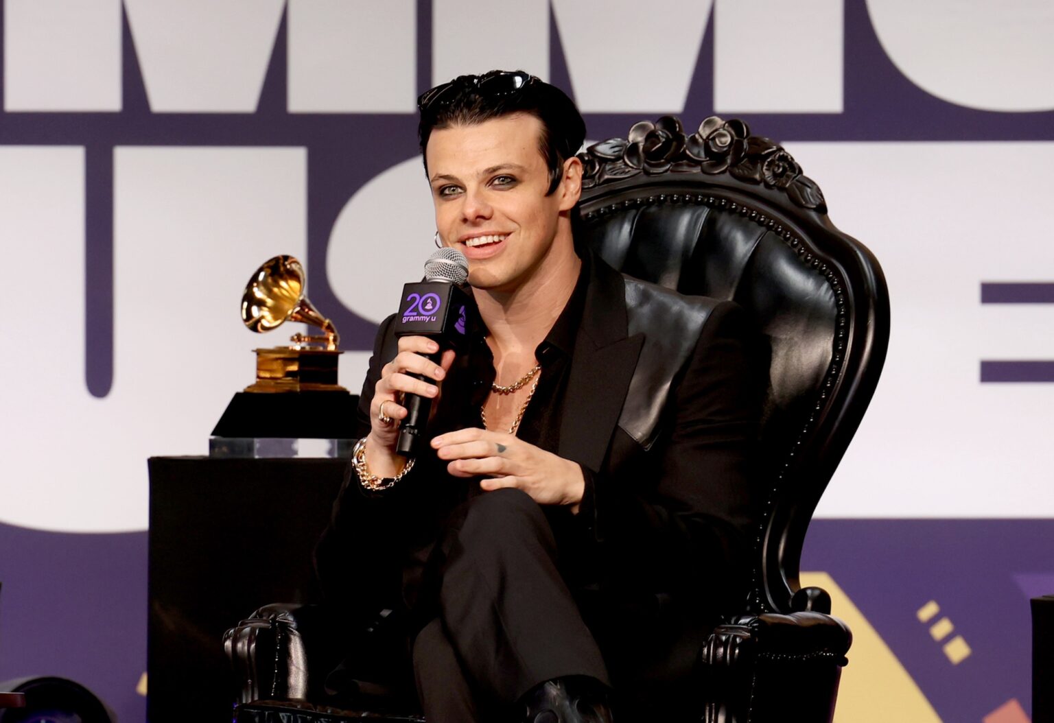 LOS ANGELES, CALIFORNIA - JANUARY 30: Yungblud speaks onstage during the GRAMMY U Masterclass during the 68th GRAMMY Awards at Rolling Greens on January 30, 2026 in Los Angeles, California. (Photo by Anna Webber/Getty Images for The Rceording Academy)