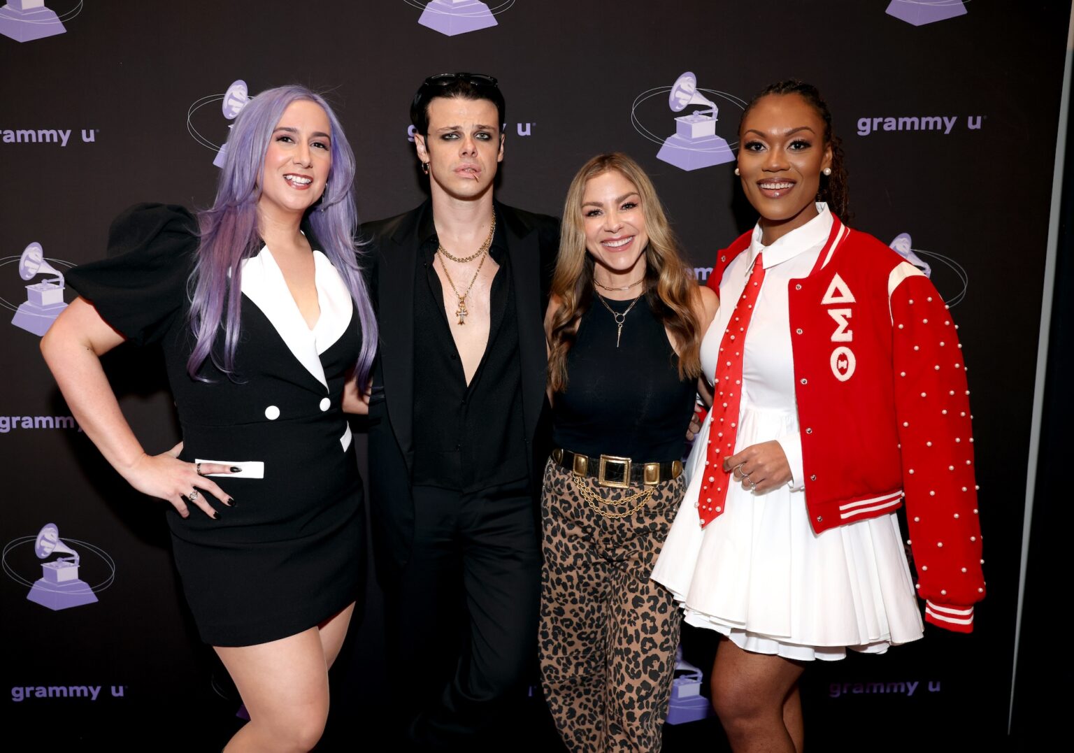 LOS ANGELES, CALIFORNIA - JANUARY 30: (L-R) Jessie Allen, Managing Director, GRAMMY U, Yungblud, Allison Hagendorf and Chelsey Green attend the GRAMMY U Masterclass during the 68th GRAMMY Awards at Rolling Greens on January 30, 2026 in Los Angeles, California. (Photo by Anna Webber/Getty Images for The Rceording Academy)