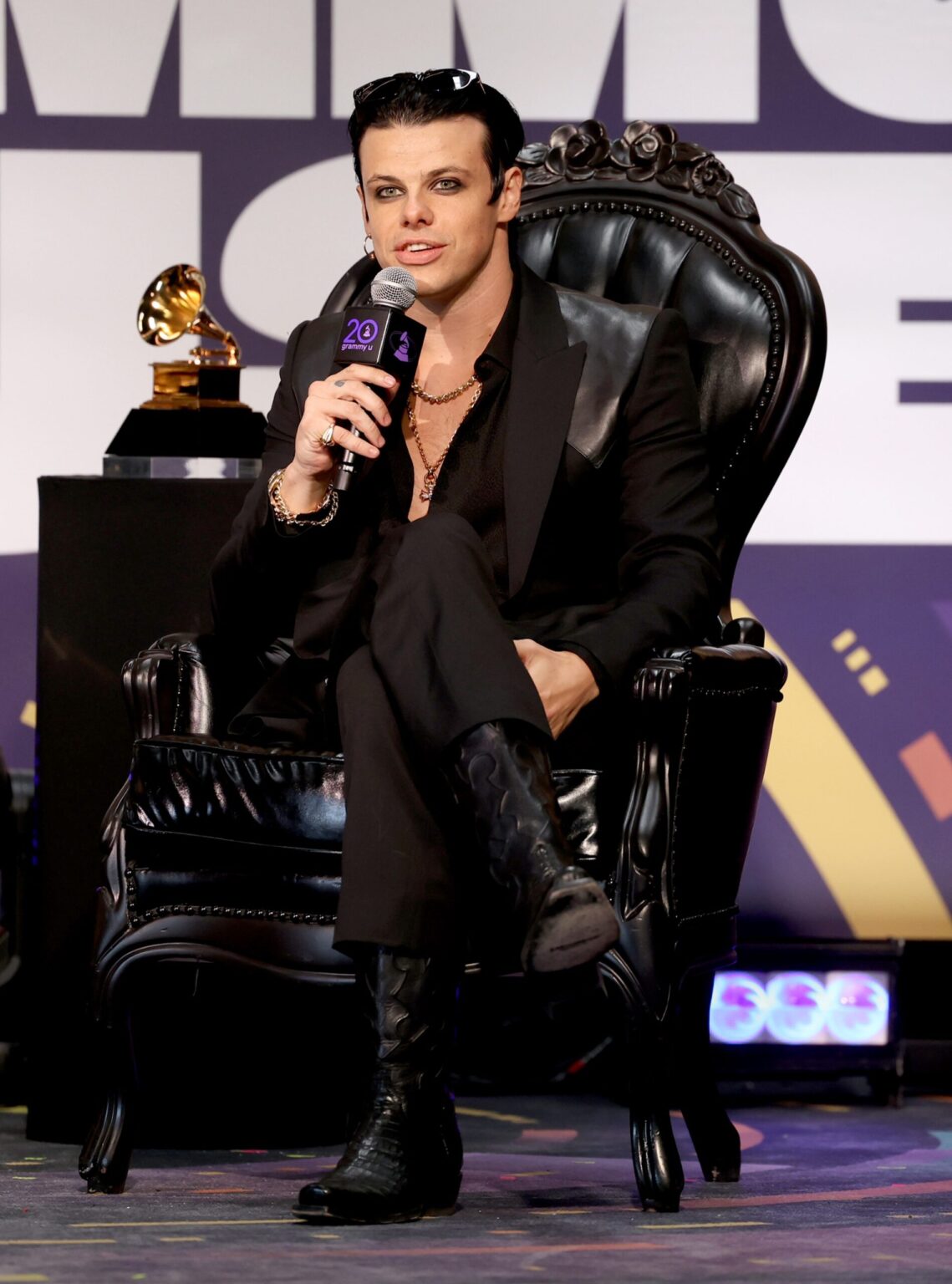 LOS ANGELES, CALIFORNIA - JANUARY 30: Yungblud speaks onstage during the GRAMMY U Masterclass during the 68th GRAMMY Awards at Rolling Greens on January 30, 2026 in Los Angeles, California. (Photo by Anna Webber/Getty Images for The Rceording Academy)