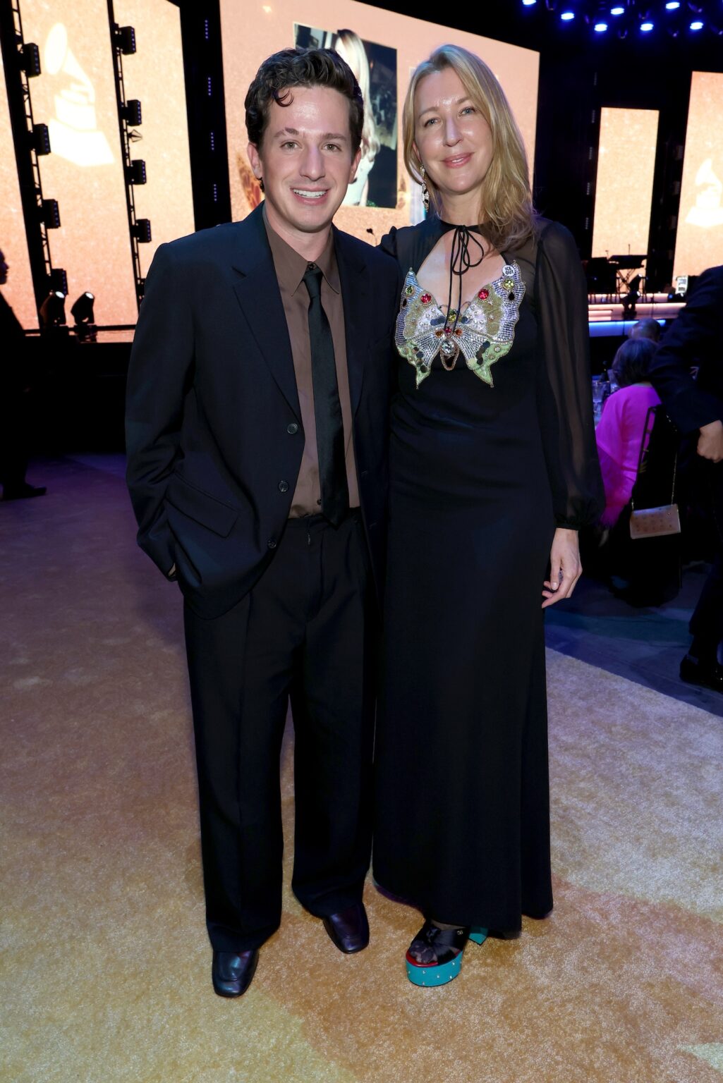 LOS ANGELES, CALIFORNIA - JANUARY 30: (L-R) Charlie Puth and Ty Stiklorius attend 2026 MusiCares Person of the Year Honoring Mariah Carey on January 30, 2026 in Los Angeles, California. (Photo by Kevin Mazur/Getty Images for The Recording Academy)