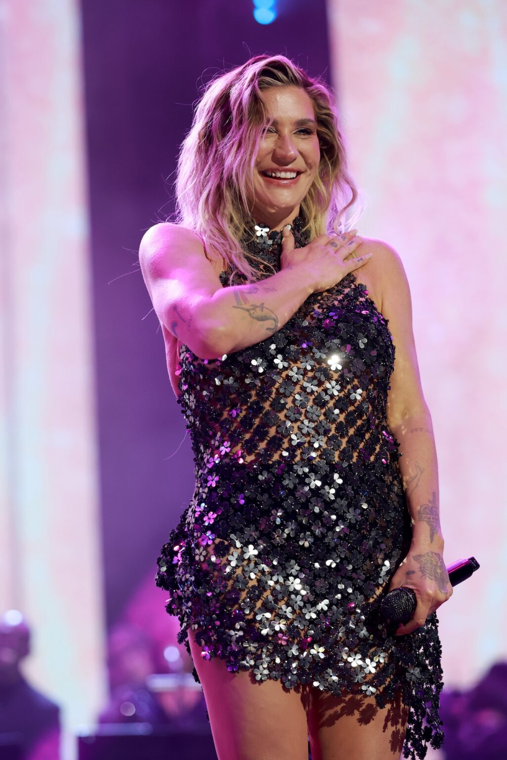 LOS ANGELES, CALIFORNIA - JANUARY 30: Kesha performs onstage at 2026 MusiCares Person of the Year Honoring Mariah Carey on January 30, 2026 in Los Angeles, California. (Photo by Kevin Mazur/Getty Images for The Recording Academy)