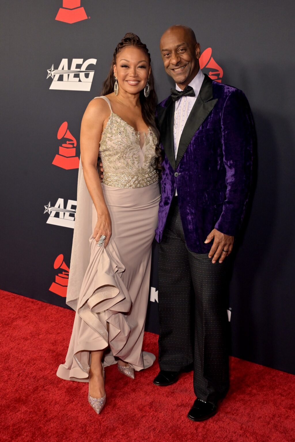 LOS ANGELES, CALIFORNIA - JANUARY 30: (L-R) ChantÈ Moore and Stephen Hill attend 2026 MusiCares Person of the Year Honoring Mariah Carey on January 30, 2026 in Los Angeles, California. (Photo by Lester Cohen/Getty Images for The Recording Academy)