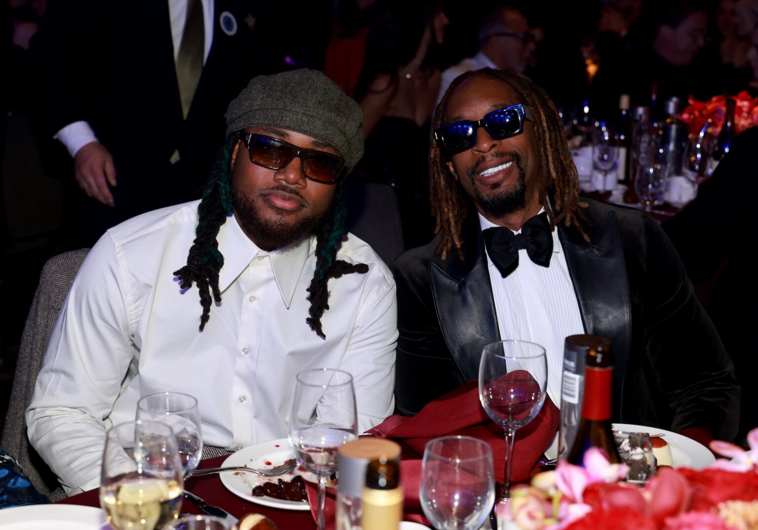 LOS ANGELES, CALIFORNIA - JANUARY 31: (L-R) Leon Thomas III and Lil Jon attend the 68th GRAMMY Awards Pre-GRAMMY Gala & GRAMMY Salute to Industry Icons Honoring Avery Lipman & Monte Lipman on January 31, 2026 in Los Angeles, California. (Photo by Kevin Mazur/Kevin Mazur/Getty Images for The Recording Academy)