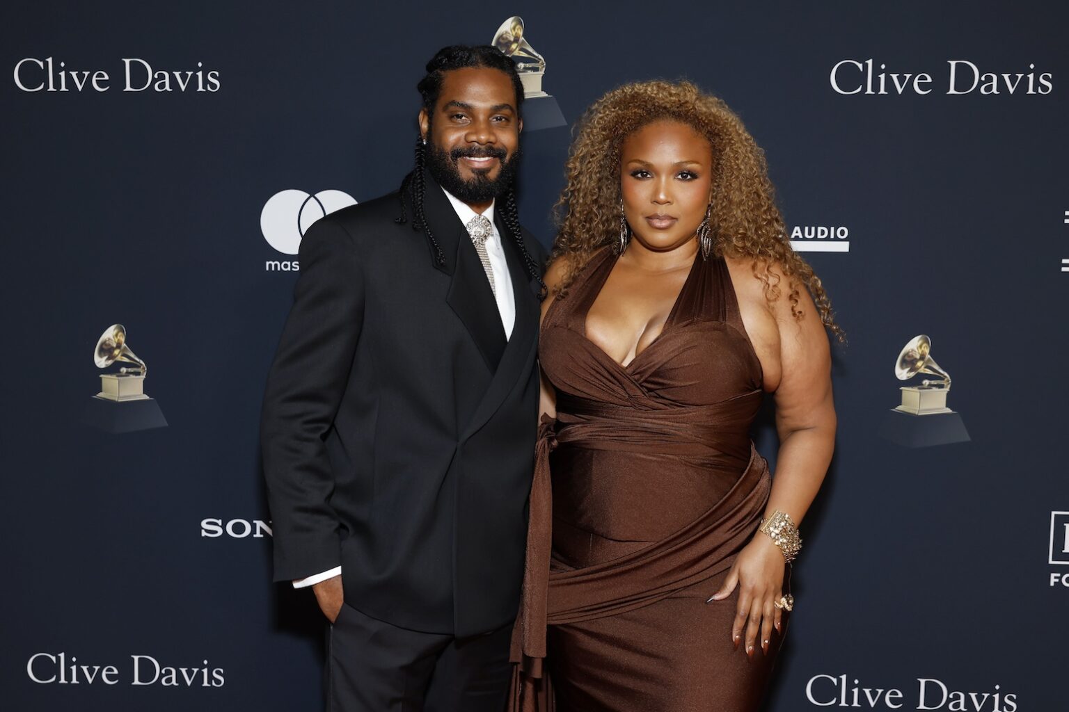 LOS ANGELES, CALIFORNIA - JANUARY 31: (L-R) Myke Wright and Lizzo attend the 68th GRAMMY Awards Pre-GRAMMY Gala & GRAMMY Salute to Industry Icons Honoring Avery Lipman & Monte Lipman on January 31, 2026 in Los Angeles, California. (Photo by Leon Bennett/Getty Images for The Recording Academy)
