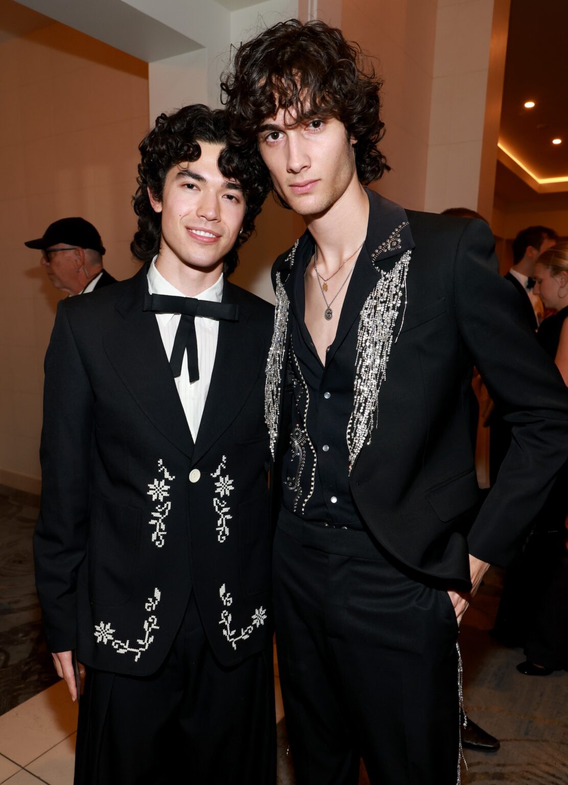 LOS ANGELES, CALIFORNIA - JANUARY 31: (L-R) Conan Gray and Sombr attends the 68th GRAMMY Awards Pre-GRAMMY Gala & GRAMMY Salute to Industry Icons Honoring Avery Lipman & Monte Lipman on January 31, 2026 in Los Angeles, California. (Photo by Kevin Mazur/Kevin Mazur/Getty Images for The Recording Academy)