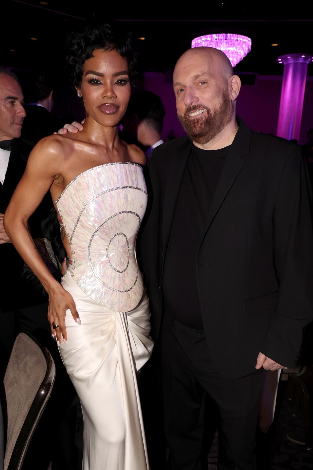 LOS ANGELES, CALIFORNIA - JANUARY 31: (L-R) Teyana Taylor and Steve Rifkind attend the 68th GRAMMY Awards Pre-GRAMMY Gala & GRAMMY Salute to Industry Icons Honoring Avery Lipman & Monte Lipman on January 31, 2026 in Los Angeles, California. (Photo by Johnny Nunez/Getty Images for The Recording Academy)