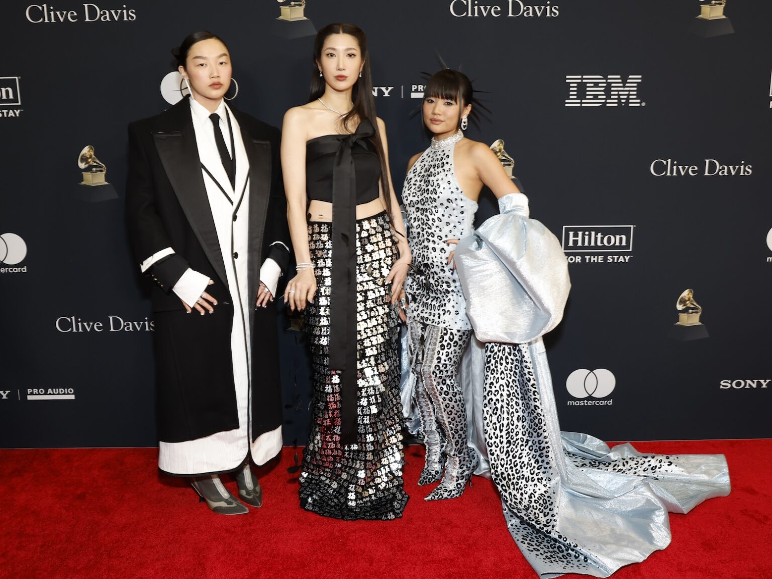 LOS ANGELES, CALIFORNIA - JANUARY 31: (L-R) Audrey Nuna, EJAE, and Rei Ami attend the 68th GRAMMY Awards Pre-GRAMMY Gala & GRAMMY Salute to Industry Icons Honoring Avery Lipman & Monte Lipman on January 31, 2026 in Los Angeles, California. (Photo by Leon Bennett/Getty Images for The Recording Academy)