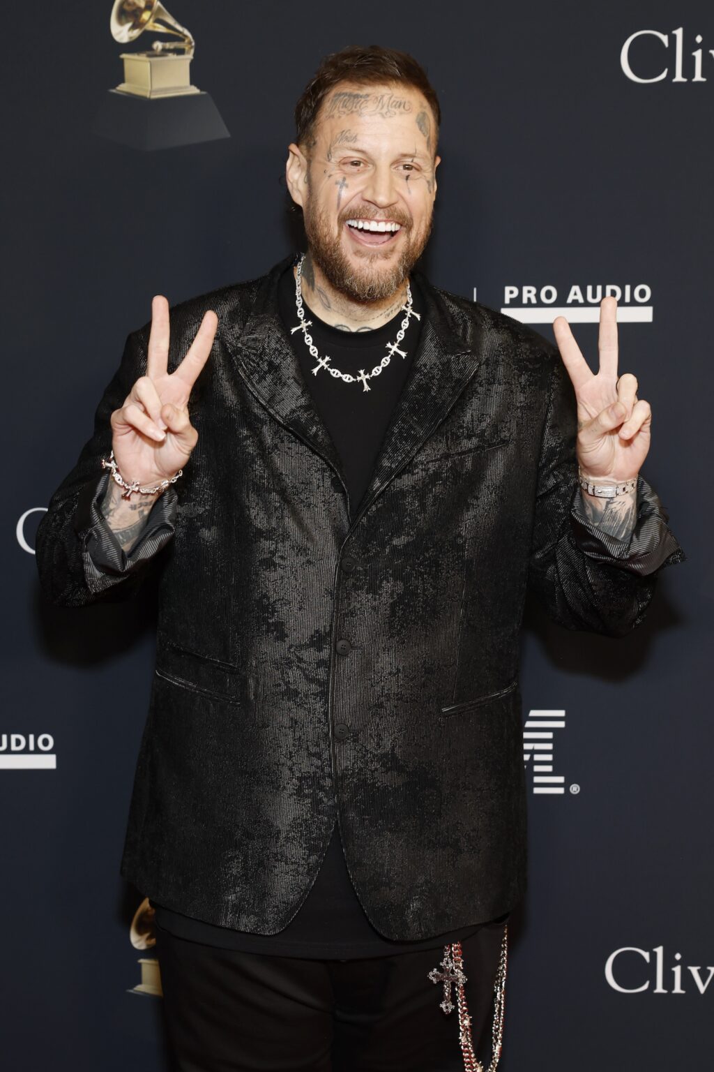 LOS ANGELES, CALIFORNIA - JANUARY 31: Jelly Roll attends the 68th GRAMMY Awards Pre-GRAMMY Gala & GRAMMY Salute to Industry Icons Honoring Avery Lipman & Monte Lipman on January 31, 2026 in Los Angeles, California. (Photo by Leon Bennett/Getty Images for The Recording Academy)
