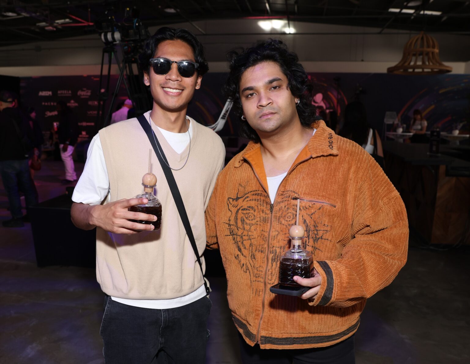 LOS ANGELES, CALIFORNIA - JANUARY 31: (L-R) SAYAK DAS and Tyler Nam attend Golden Hour at GRAMMY House during the 68th GRAMMY Awards at Rolling Greens on January 31, 2026 in Los Angeles, California. (Photo by Anna Webber/Getty Images for The Recording Academy)