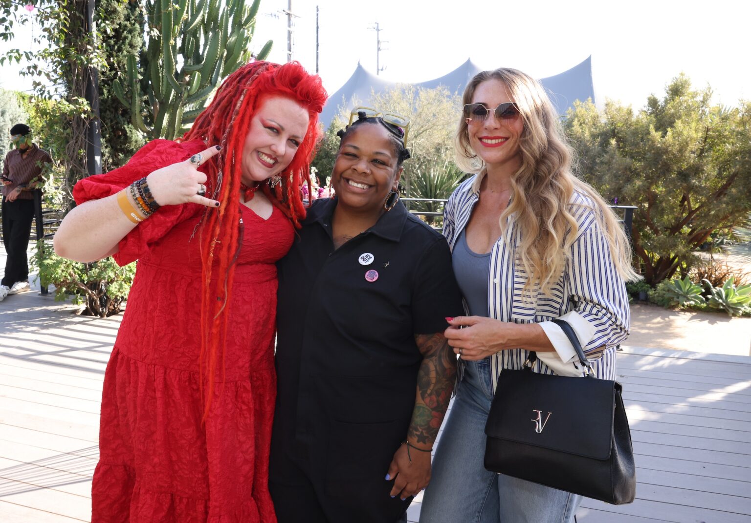 LOS ANGELES, CALIFORNIA - JANUARY 31: (L-R) Ms. Meka Nism, Nikisha Bailey and Marcia Sondeijker attends Golden Hour at GRAMMY House during the 68th GRAMMY Awards at Rolling Greens on January 31, 2026 in Los Angeles, California. (Photo by Anna Webber/Getty Images for The Recording Academy)