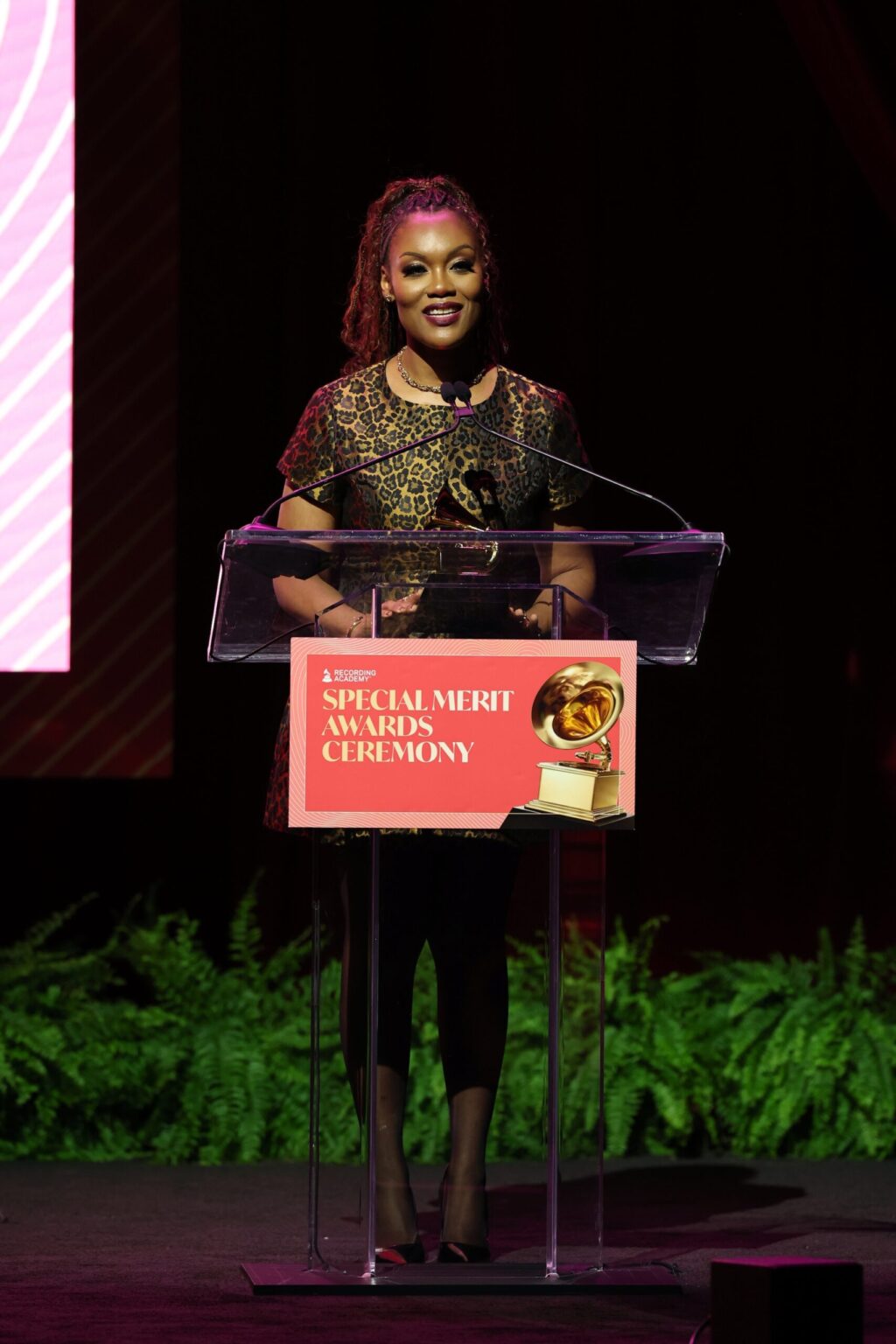 LOS ANGELES, CALIFORNIA - JANUARY 31: Chelsey Green speaks onstage during the Special Merit Awards Ceremony & 68th Annual GRAMMY Nominees Reception during the 68th GRAMMY Awards on January 31, 2026 in Los Angeles, California. (Photo by Monica Schipper/Getty Images for The Recording Academy)