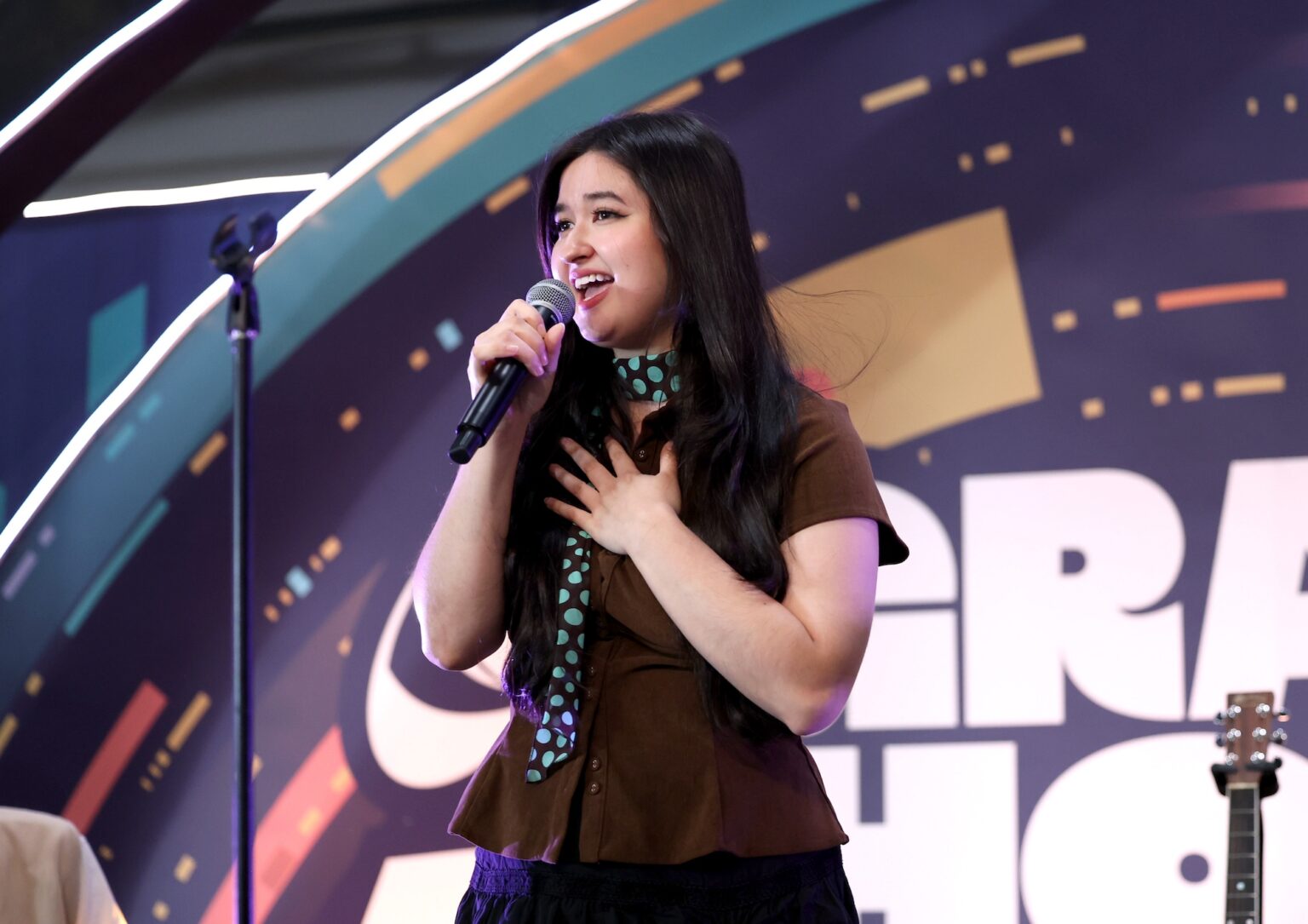 LOS ANGELES, CALIFORNIA - JANUARY 31: Stephanie Poetri performs onstage during Golden Hour at GRAMMY House during the 68th GRAMMY Awards at Rolling Greens on January 31, 2026 in Los Angeles, California. (Photo by Anna Webber/Getty Images for The Recording Academy)