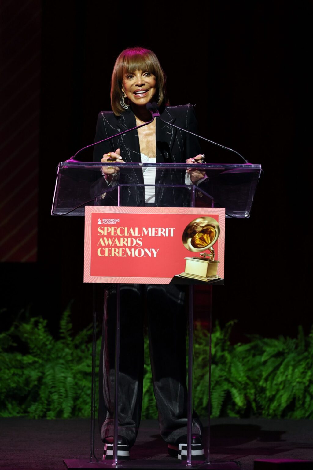 LOS ANGELES, CALIFORNIA - JANUARY 31: Sylvia Rhone speaks onstage during the Special Merit Awards Ceremony & 68th Annual GRAMMY Nominees Reception during the 68th GRAMMY Awards on January 31, 2026 in Los Angeles, California. (Photo by Monica Schipper/Getty Images for The Recording Academy)