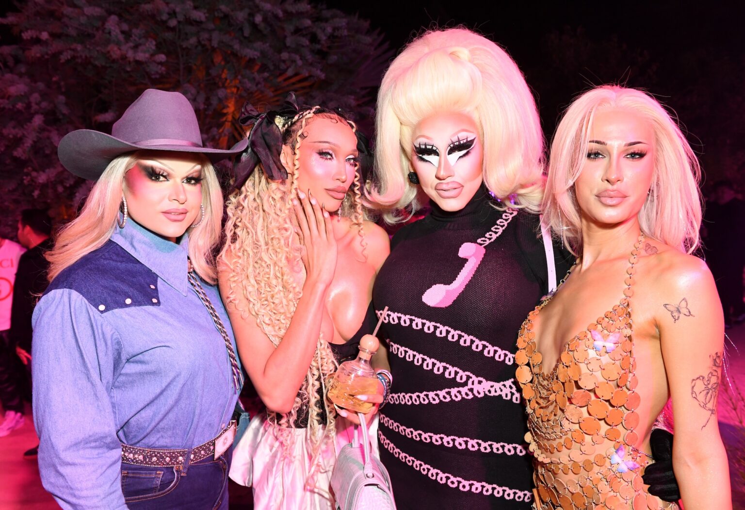 LOS ANGELES, CALIFORNIA - JANUARY 31: (L-R) Acacia Forgot, Kerri Colby, Trixie Mattel, and Guest attend the 68th GRAMMY Awards - GRAMMY House: Academy Proud on January 31, 2026 in Los Angeles, California. (Photo by Unique Nicole/Getty Images for The Recording Academy)