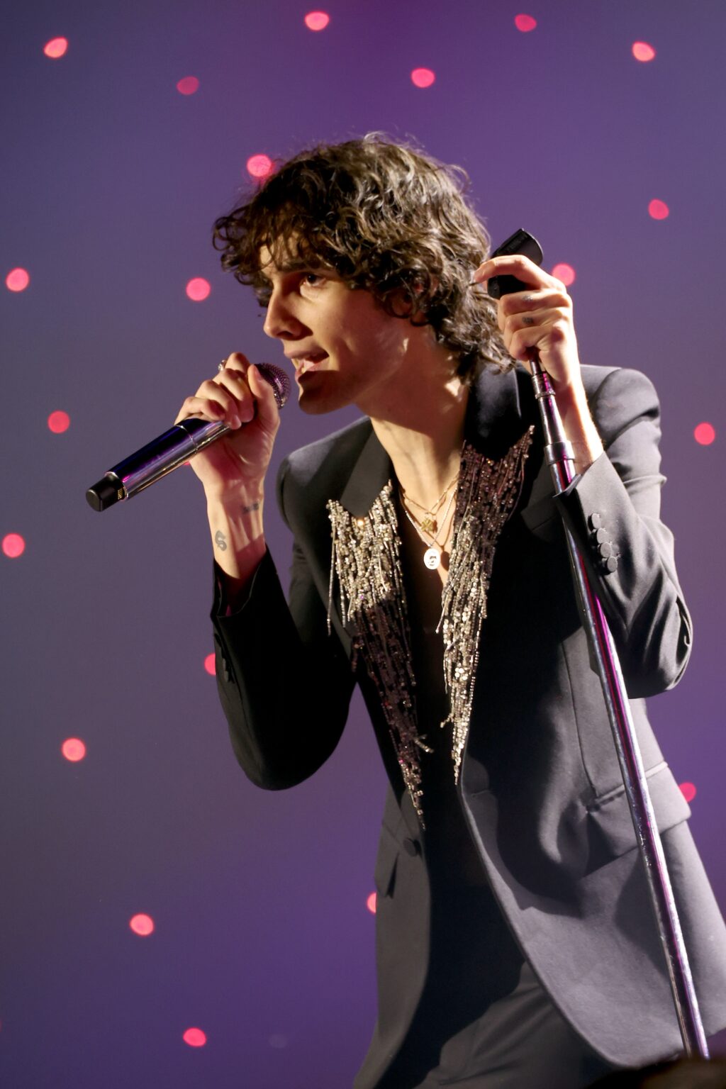 LOS ANGELES, CALIFORNIA - JANUARY 31: sombr performs onstage during the 68th GRAMMY Awards Pre-GRAMMY Gala & GRAMMY Salute to Industry Icons Honoring Avery Lipman & Monte Lipman on January 31, 2026 in Los Angeles, California. (Photo by Johnny Nunez/Getty Images for The Recording Academy)