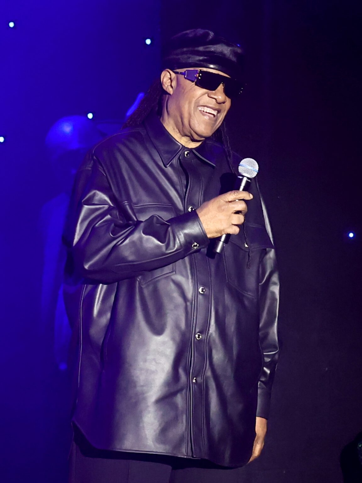 LOS ANGELES, CALIFORNIA - JANUARY 31: Stevie Wonder speaks onstage during the 68th GRAMMY Awards Pre-GRAMMY Gala & GRAMMY Salute to Industry Icons Honoring Avery Lipman & Monte Lipman on January 31, 2026 in Los Angeles, California. (Photo by Emma McIntyre/Getty Images for The Recording Academy)