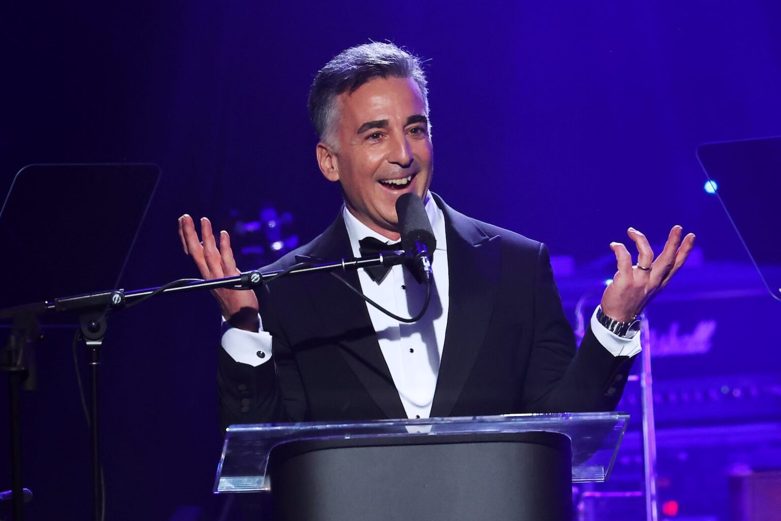 LOS ANGELES, CALIFORNIA - JANUARY 31: Honoree Avery Lipman speaks onstage during the 68th GRAMMY Awards Pre-GRAMMY Gala & GRAMMY Salute to Industry Icons Honoring Avery Lipman & Monte Lipman on January 31, 2026 in Los Angeles, California. (Photo by Leon Bennett/Getty Images for The Recording Academy)