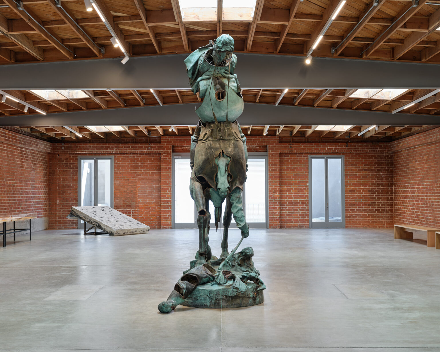 Kara Walker, Unmanned Drone, 2023, Bronze, 156 x 132 x 56 in. The Museum of Contemporary Art, Los Angeles, Purchase with funds provided by Beth Swofford by exchange. © Kara Walker. Photo by Fredrik Nilsen.