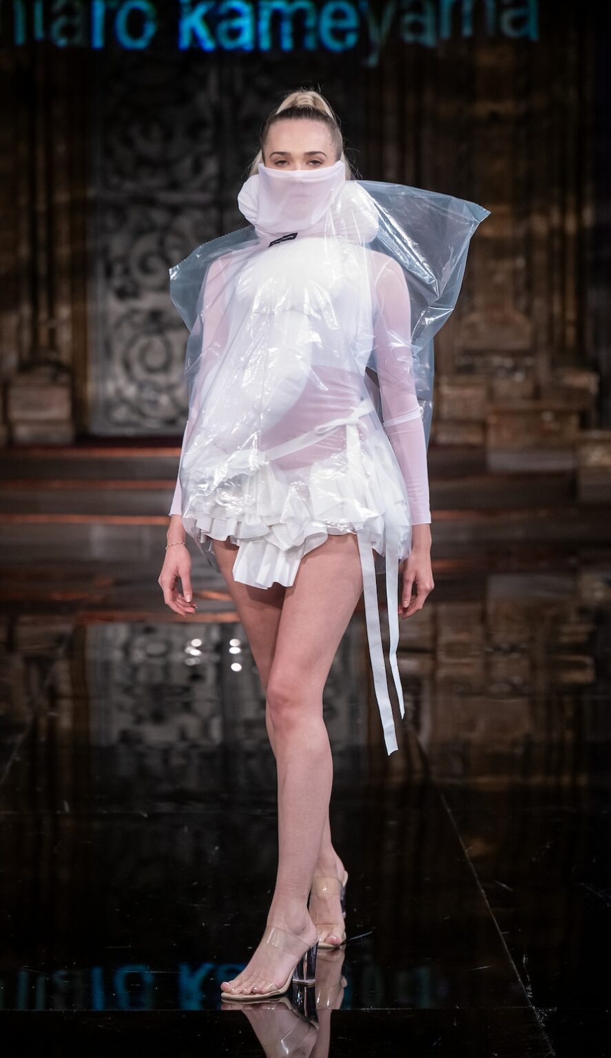 NEW YORK, NEW YORK - FEBRUARY 13: Abbey Christine walks the runway at the Kentaro show during New York Fashion Week Powered By Art Hearts Fashion at The Angel Orensanz Foundation on February 13, 2026 in New York City. (Photo by Mark Gunter/Getty Images for Art Hearts Fashion)