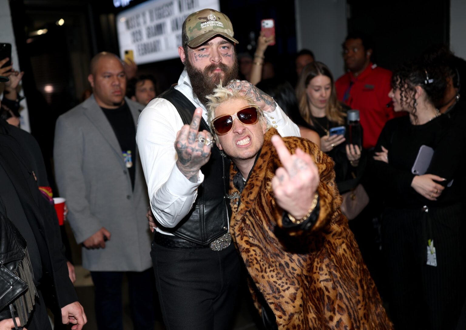 LOS ANGELES, CALIFORNIA - FEBRUARY 01: Post Malone and Andrew Watt attend the 68th GRAMMY Awards at Crypto.com Arena on February 01, 2026 in Los Angeles, California. (Photo by Matt Winkelmeyer/Getty Images for The Recording Academy)