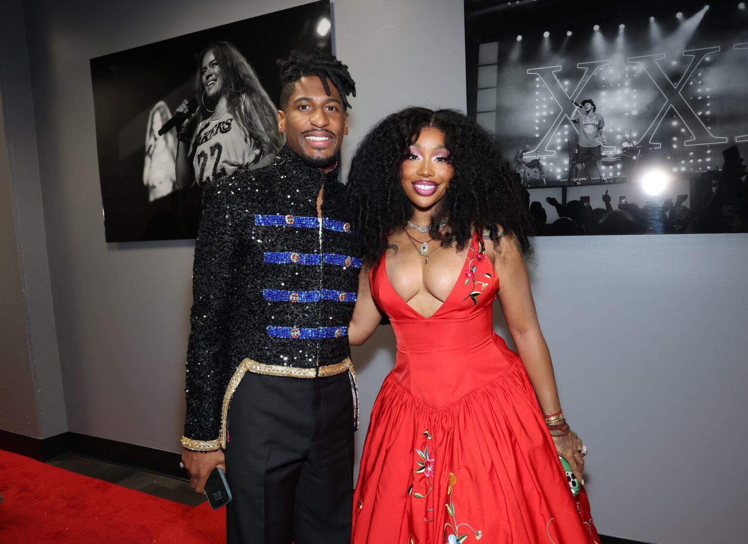 LOS ANGELES, CALIFORNIA - FEBRUARY 01: (L-R) Jon Batiste and SZA attend the 68th GRAMMY Awards at Crypto.com Arena on February 01, 2026 in Los Angeles, California. (Photo by Monica Schipper/Getty Images for The Recording Academy)