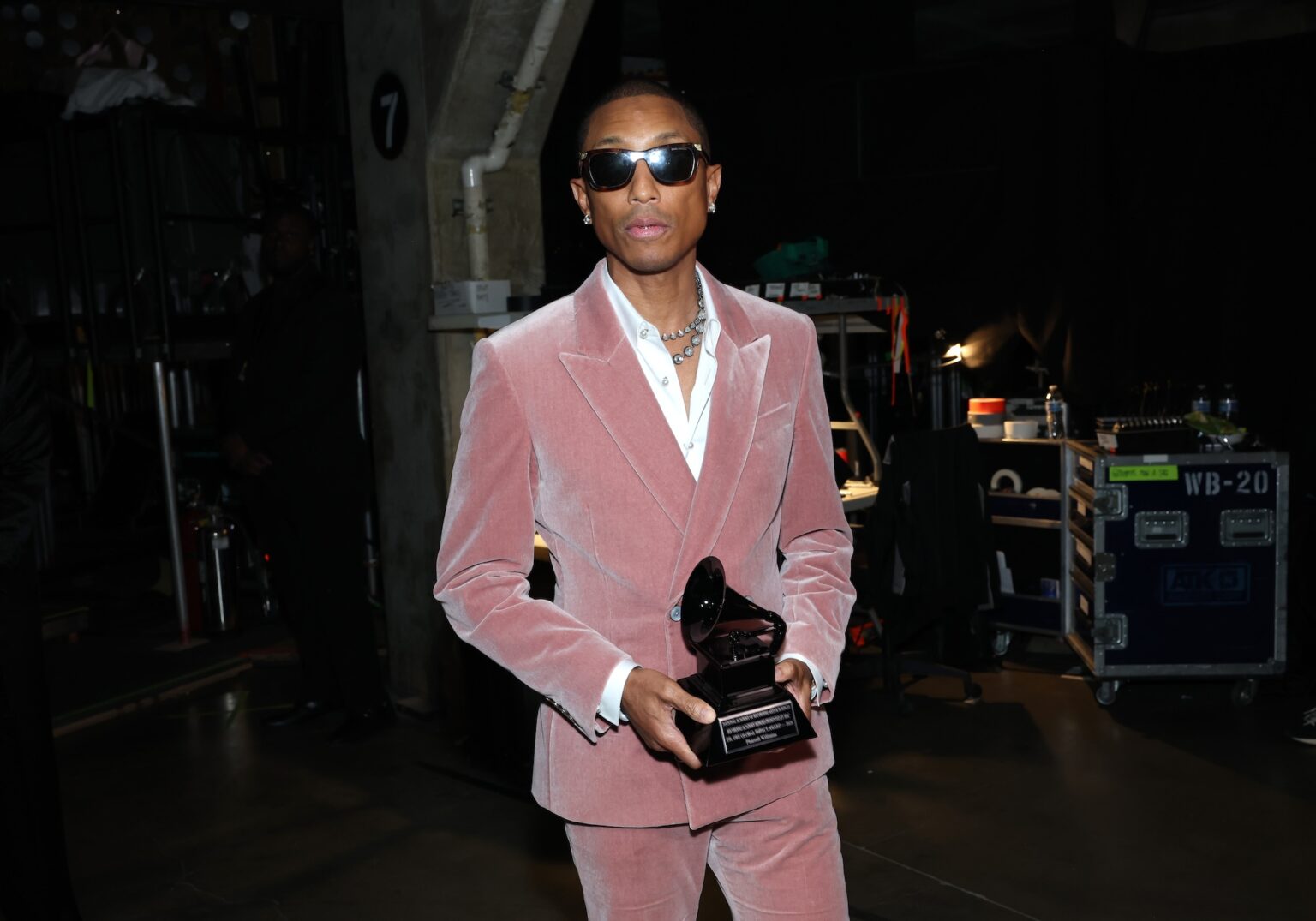 LOS ANGELES, CALIFORNIA - FEBRUARY 01: Pharrell Williams attends the 68th GRAMMY Awards at Crypto.com Arena on February 01, 2026 in Los Angeles, California. (Photo by Monica Schipper/Getty Images for The Recording Academy)