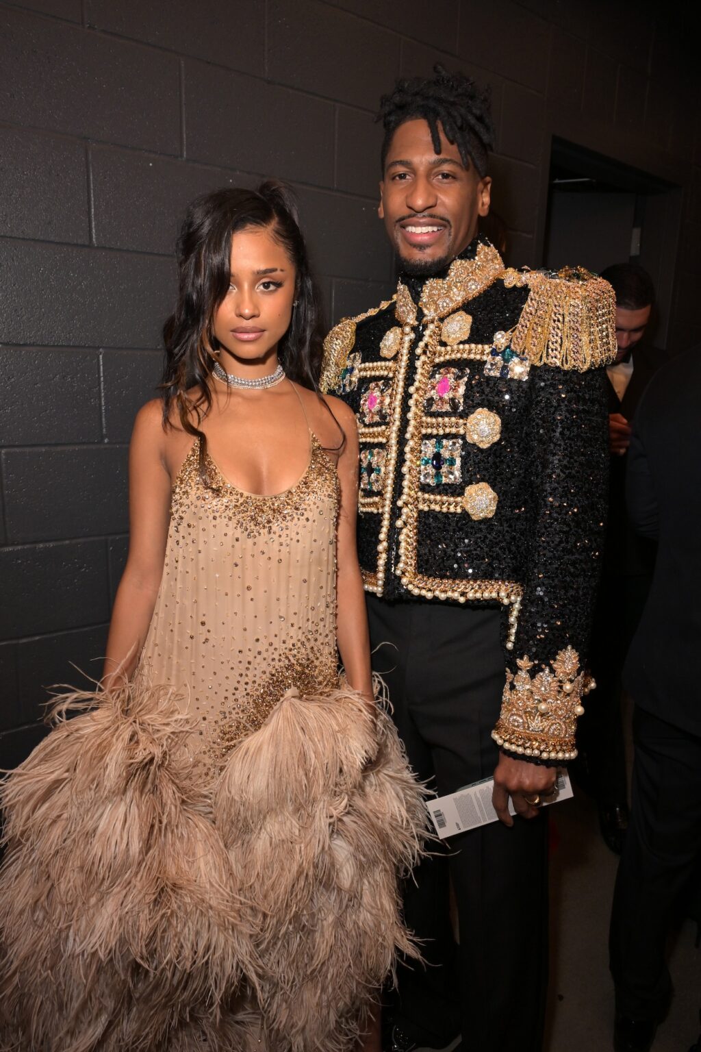 LOS ANGELES, CALIFORNIA - FEBRUARY 01: (L-R) Tyla and Jon Batiste attend the 68th GRAMMY Awards at Crypto.com Arena on February 01, 2026 in Los Angeles, California. (Photo by Lester Cohen/Getty Images for The Recording Academy)
