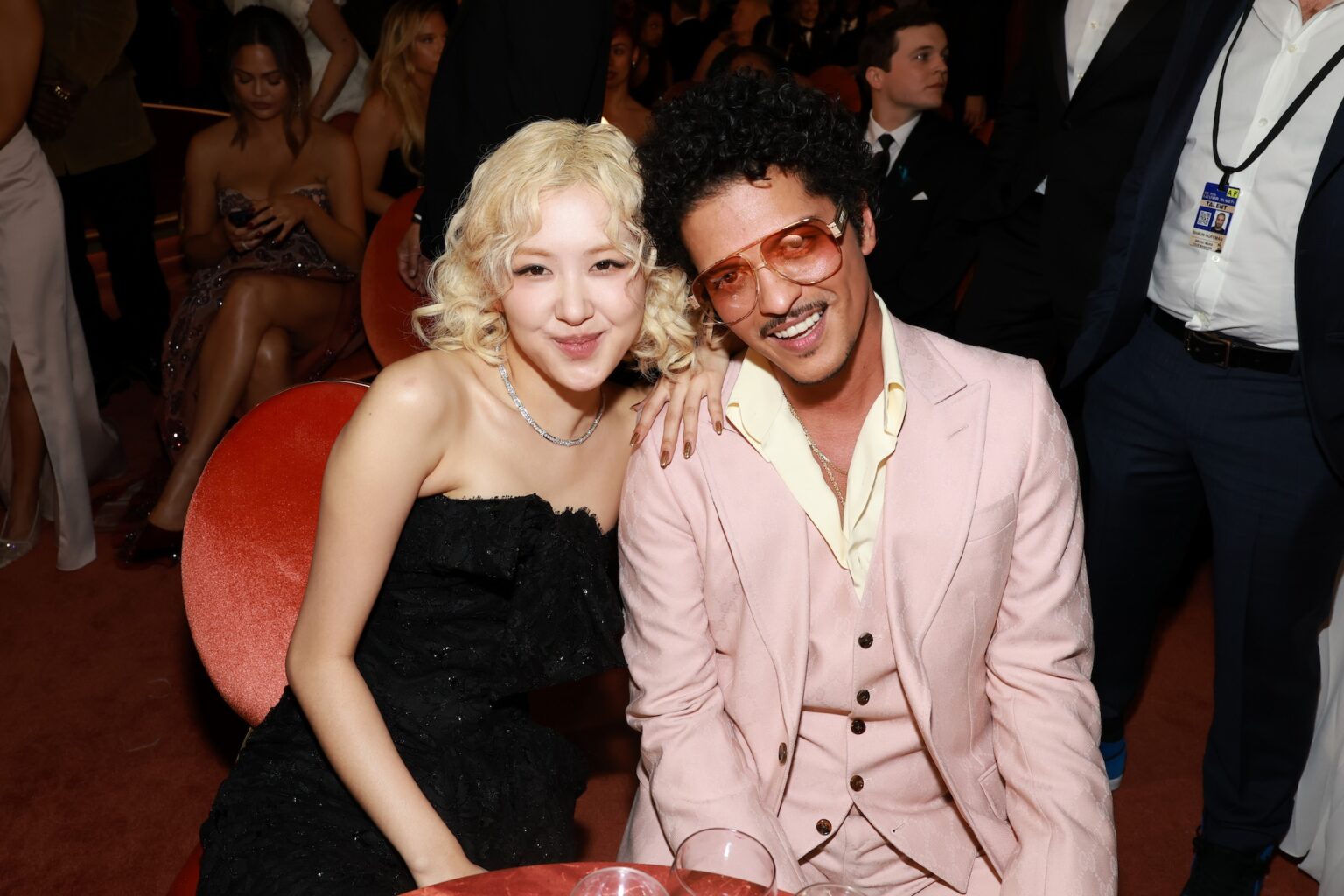 LOS ANGELES, CALIFORNIA - FEBRUARY 01: (L-R) Rosé and Bruno Mars attend the 68th GRAMMY Awards at Crypto.com Arena on February 01, 2026 in Los Angeles, California. (Photo by Kevin Mazur/Getty Images for The Recording Academy)