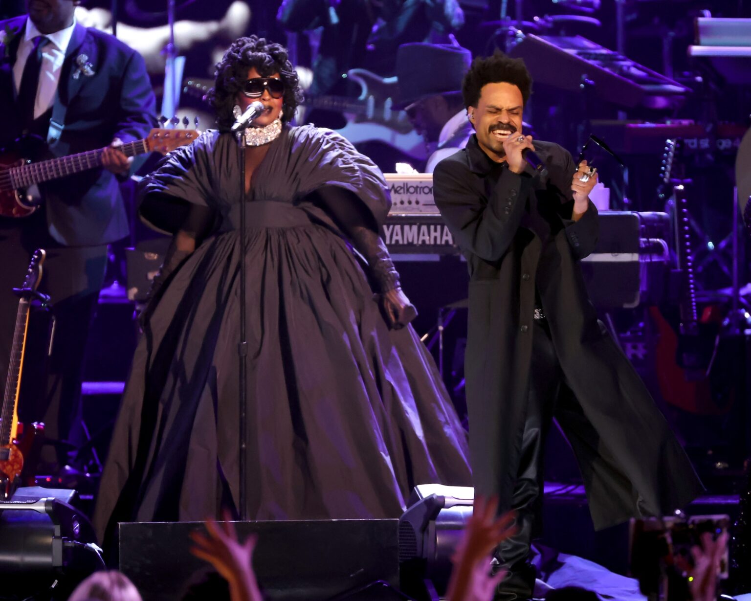 LOS ANGELES, CALIFORNIA - FEBRUARY 01: (L-R) Lauryn Hill and Bilal perform onstage during the 68th GRAMMY Awards at Crypto.com Arena on February 01, 2026 in Los Angeles, California. (Photo by Kevin Winter/Getty Images for The Recording Academy)