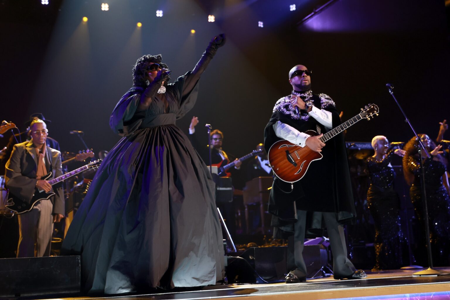 LOS ANGELES, CALIFORNIA - FEBRUARY 01: (L-R) Lauryn Hill and Wyclef Jean perform onstage during the 68th GRAMMY Awards at Crypto.com Arena on February 01, 2026 in Los Angeles, California. (Photo by Kevin Mazur/Getty Images for The Recording Academy)