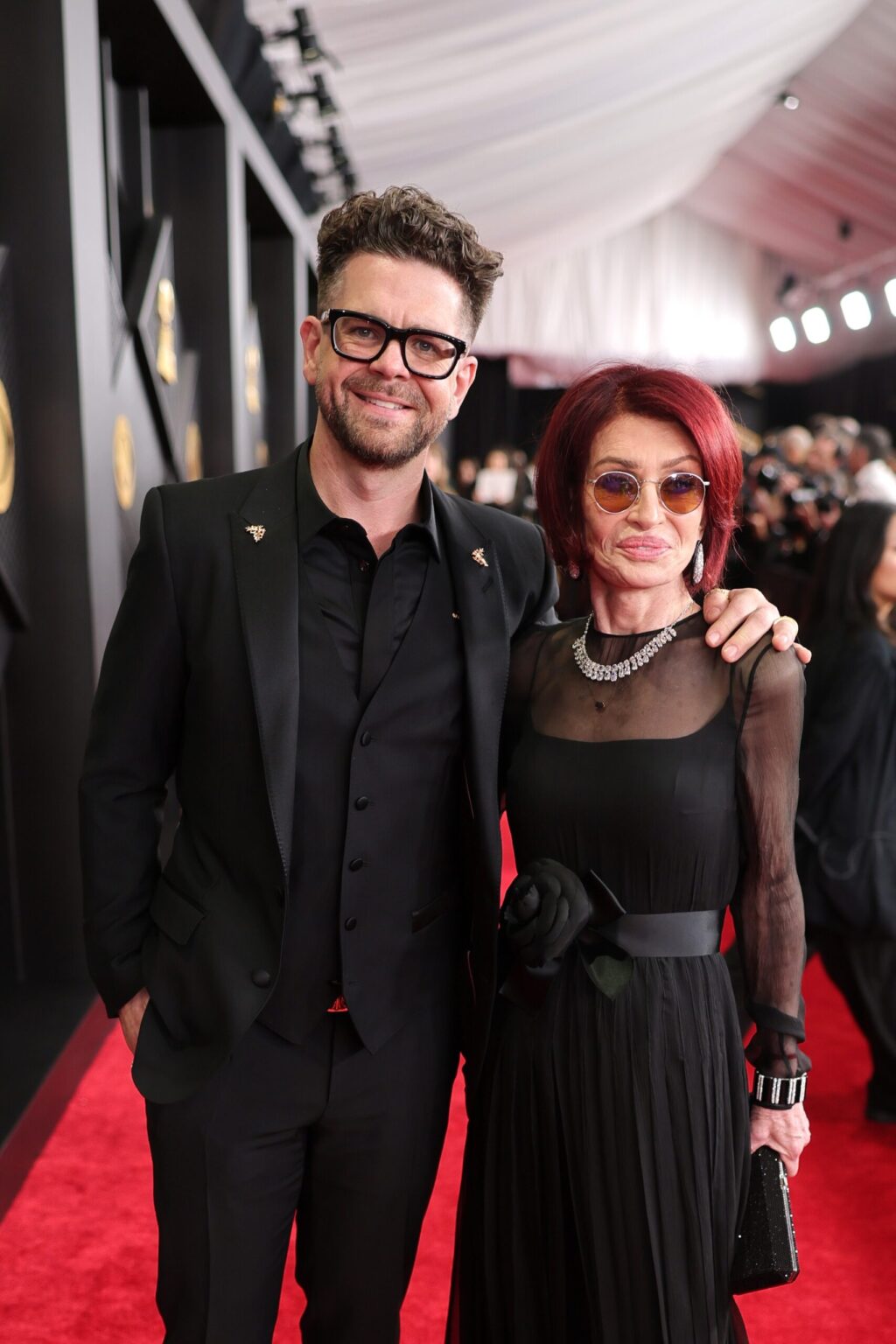 LOS ANGELES, CALIFORNIA - FEBRUARY 01: (L-R) Jack Osbourne and Sharon Osbourne attend the 68th GRAMMY Awards on February 01, 2026 in Los Angeles, California. (Photo by Neilson Barnard/Getty Images for The Recording Academy)