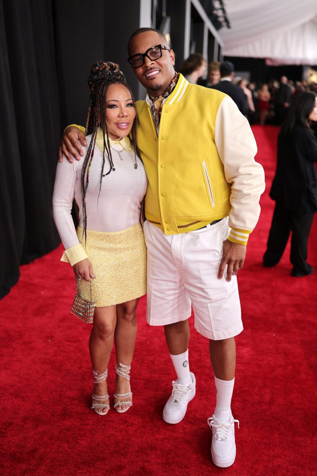 LOS ANGELES, CALIFORNIA - FEBRUARY 01: (L-R) Tameka Cottle Harris and T.I. attend the 68th GRAMMY Awards on February 01, 2026 in Los Angeles, California. (Photo by Neilson Barnard/Getty Images for The Recording Academy)