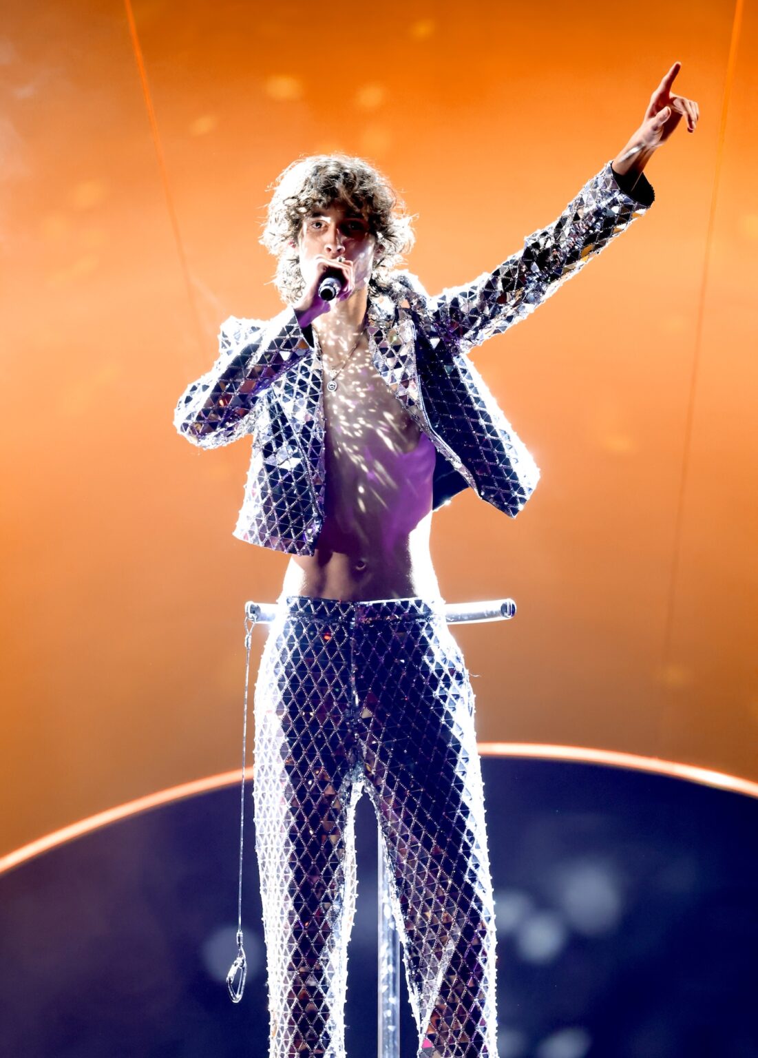 LOS ANGELES, CALIFORNIA - FEBRUARY 01: sombr performs onstage during the 68th GRAMMY Awards at Crypto.com Arena on February 01, 2026 in Los Angeles, California. (Photo by Kevin Winter/Getty Images for The Recording Academy)