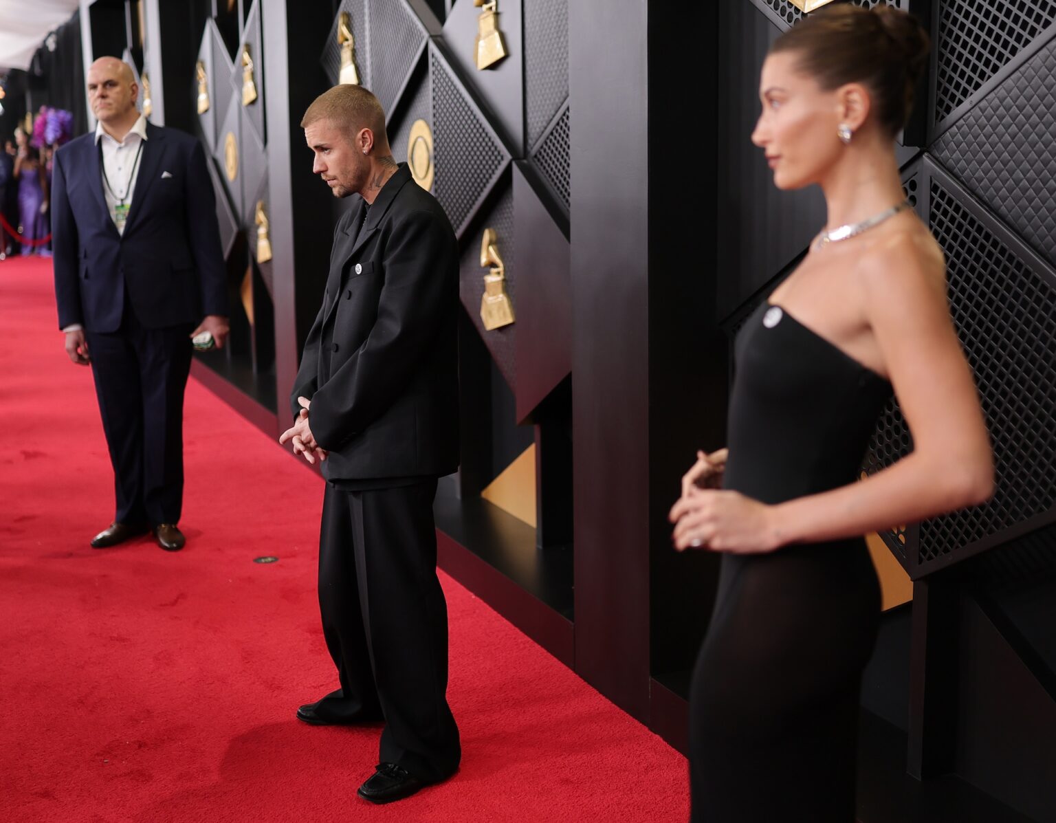 LOS ANGELES, CALIFORNIA - FEBRUARY 01: (L-R) Justin Bieber and Hailey Bieber attend the 68th GRAMMY Awards on February 01, 2026 in Los Angeles, California. (Photo by Neilson Barnard/Getty Images for The Recording Academy)