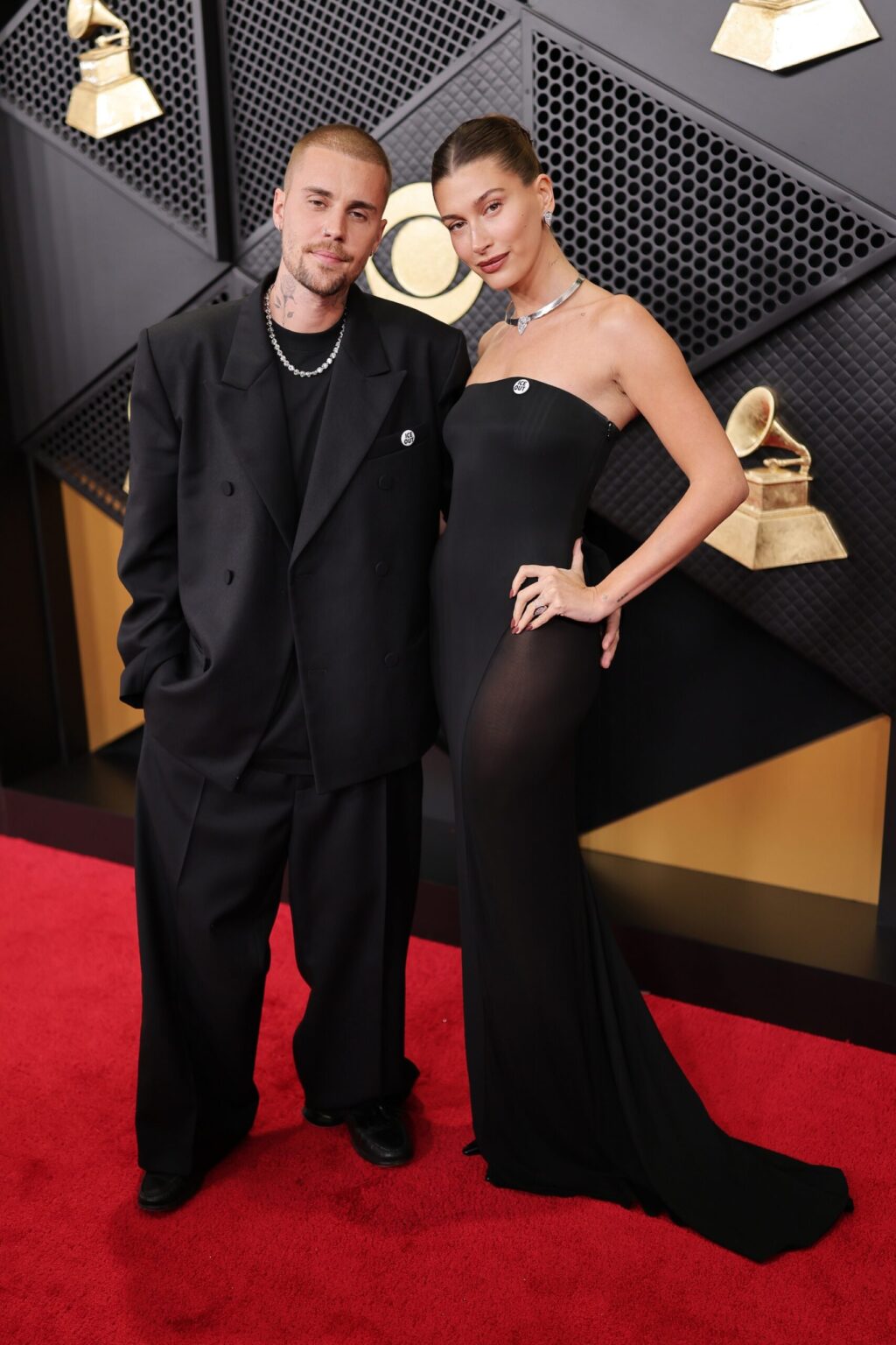 LOS ANGELES, CALIFORNIA - FEBRUARY 01: (L-R) Justin Bieber and Hailey Bieber attend the 68th GRAMMY Awards on February 01, 2026 in Los Angeles, California. (Photo by Neilson Barnard/Getty Images for The Recording Academy)