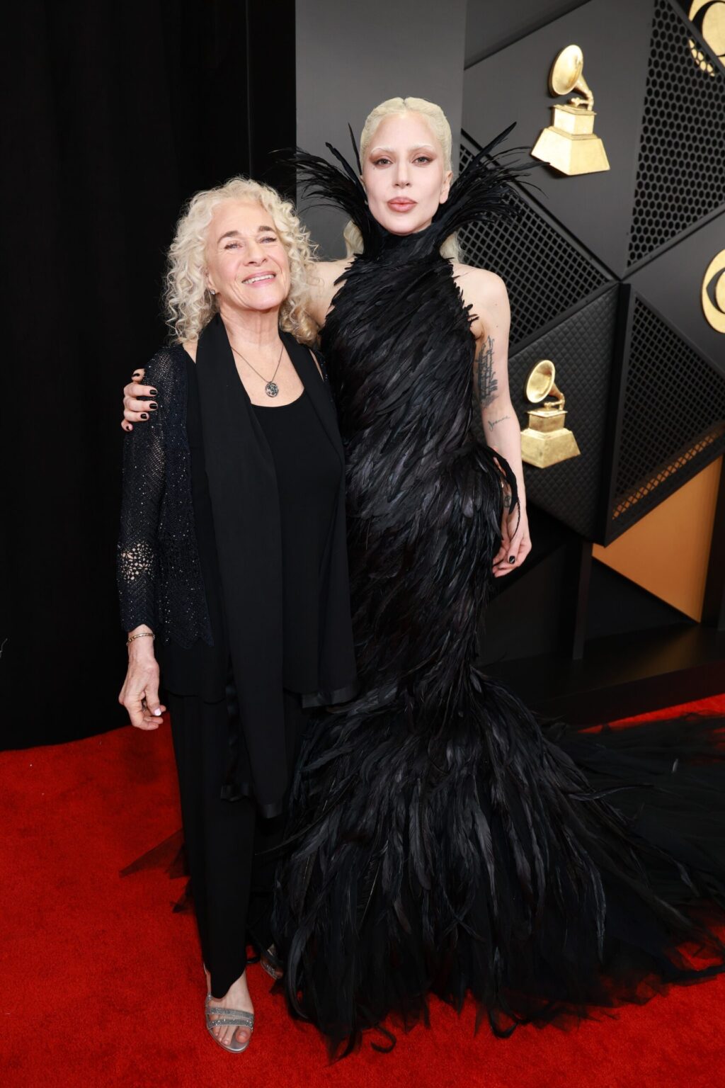 LOS ANGELES, CALIFORNIA - FEBRUARY 01: (L-R) Carole King and Lady Gaga attend the 68th GRAMMY Awards on February 01, 2026 in Los Angeles, California. (Photo by Kevin Mazur/Getty Images for The Recording Academy)